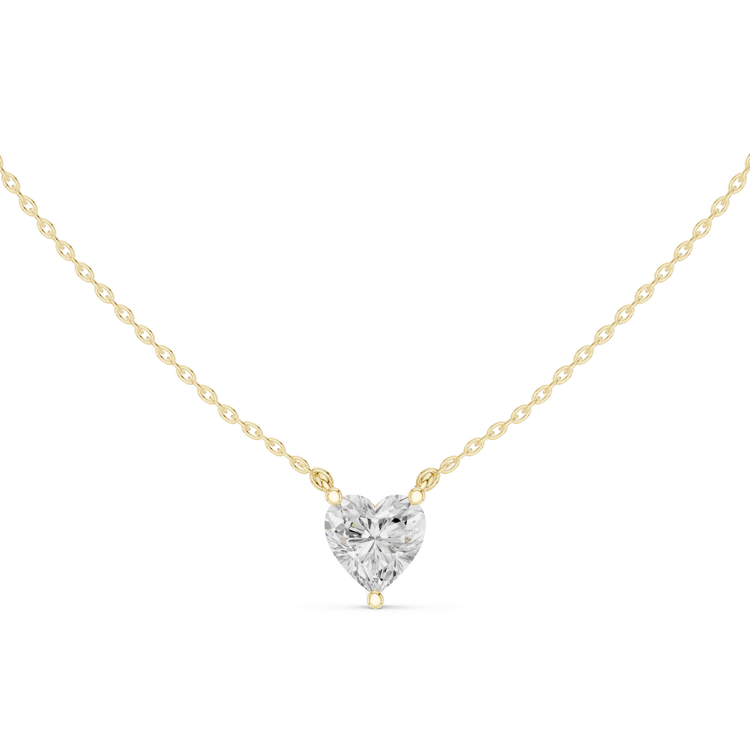 2.50 CT Heart Cut Solitaire Diamond Pendant Necklace