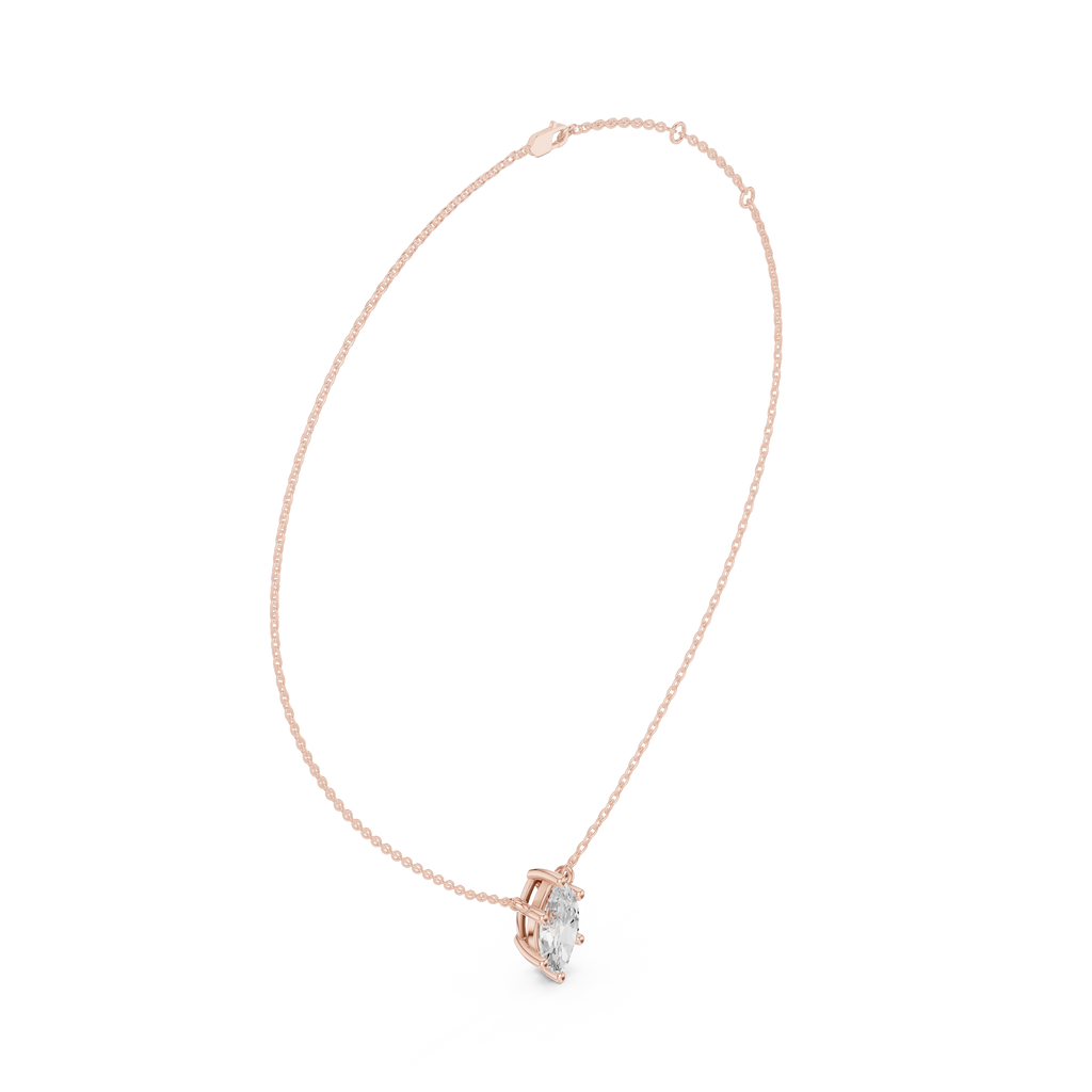 2.50 CT Marquise Cut Solitaire Diamond Pendant Necklace