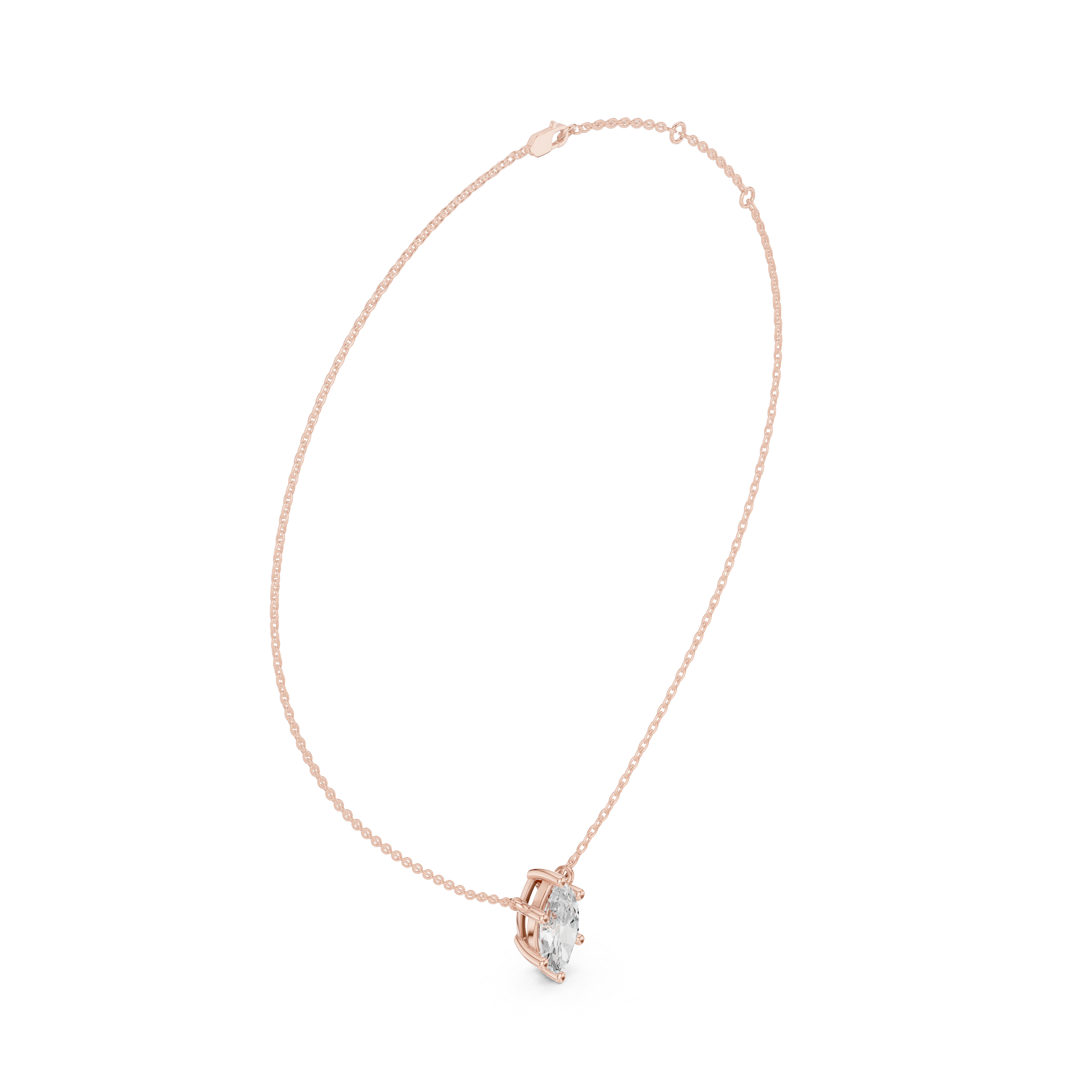 2.50 CT Marquise Cut Solitaire Diamond Pendant Necklace