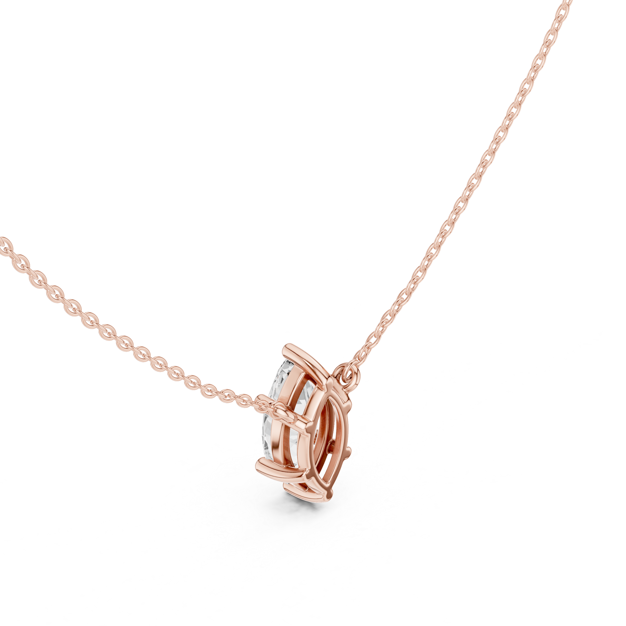 2.50 CT Marquise Cut Solitaire Diamond Pendant Necklace