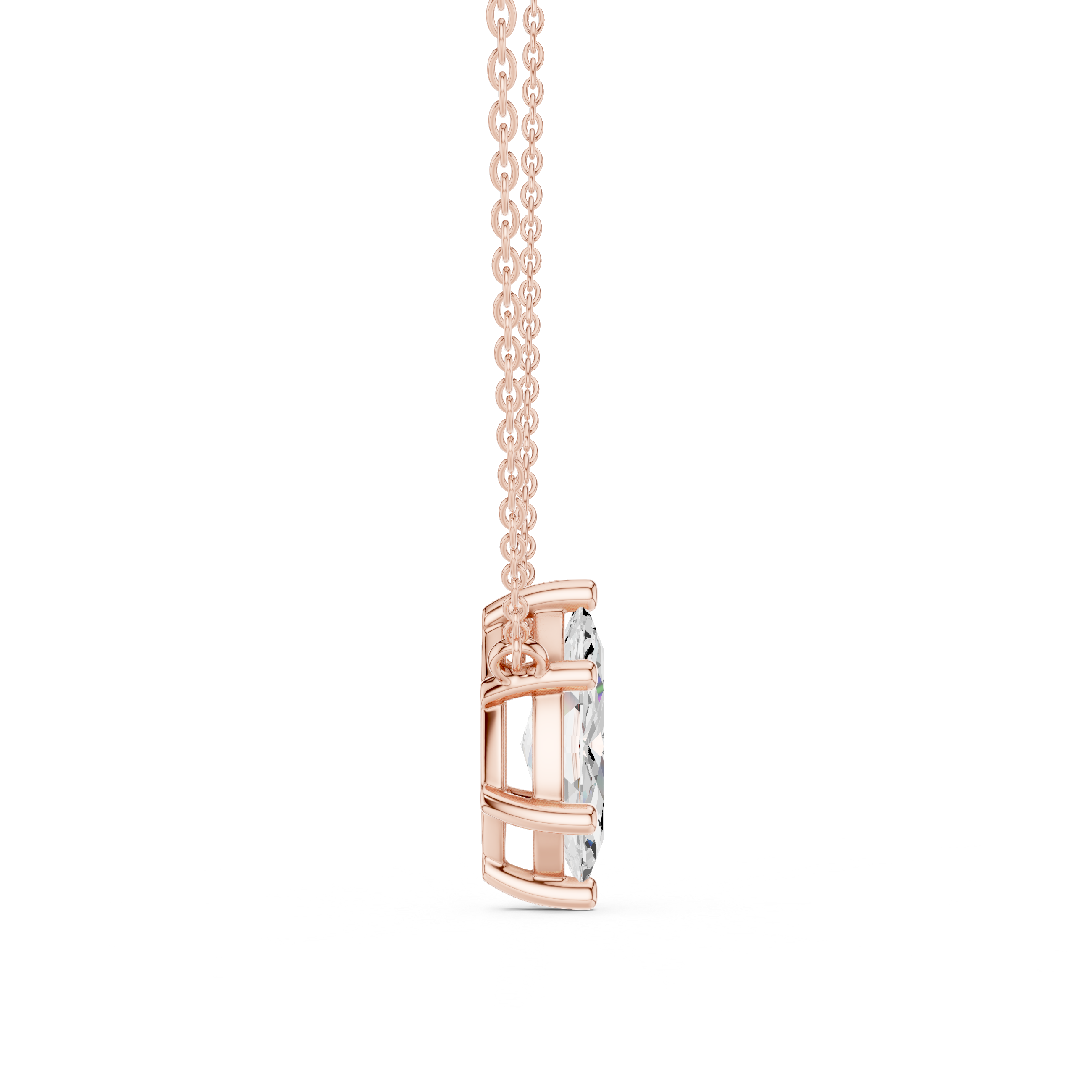 2.50 CT Marquise Cut Solitaire Diamond Pendant Necklace