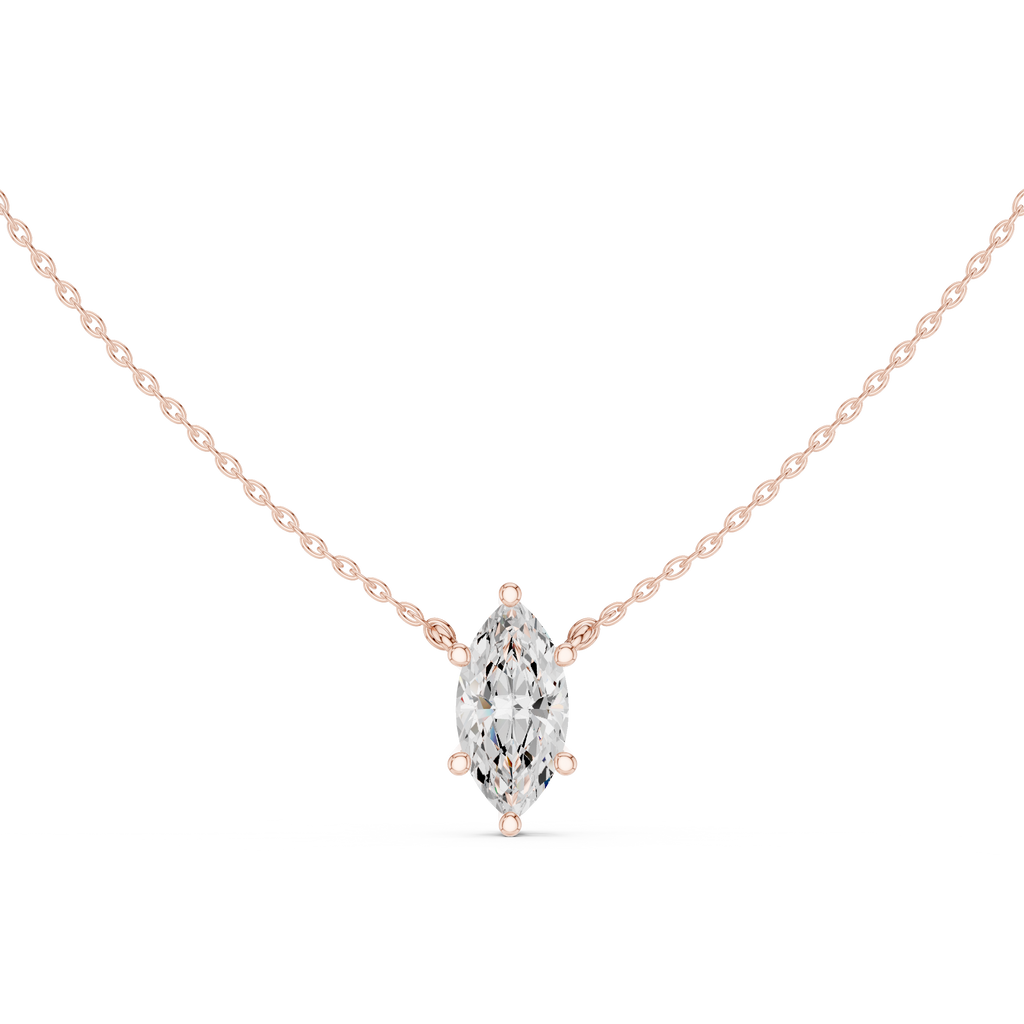 2.50 CT Marquise Cut Solitaire Diamond Pendant Necklace