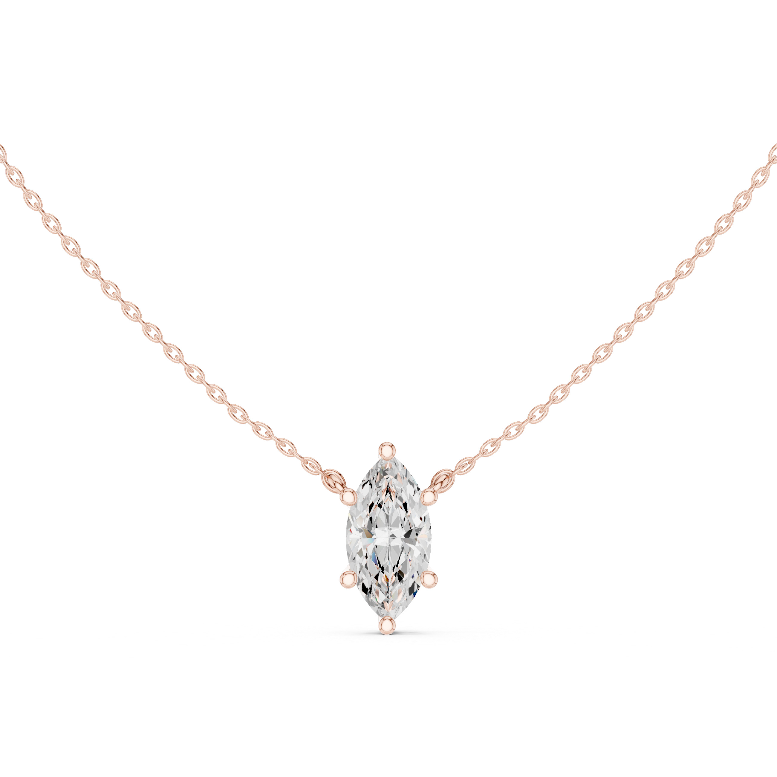 2.50 CT Marquise Cut Solitaire Diamond Pendant Necklace