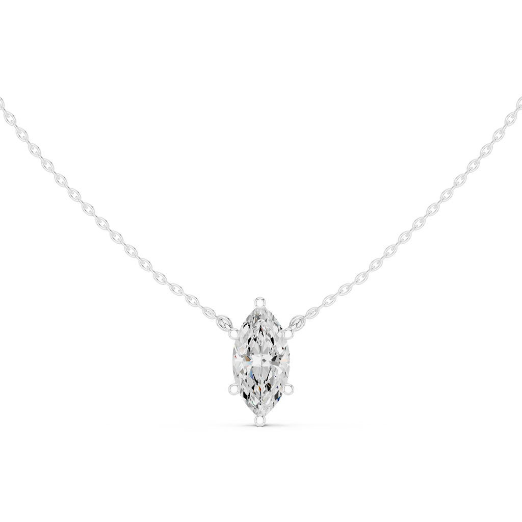 2.50 CT Marquise Cut Solitaire Diamond Pendant Necklace