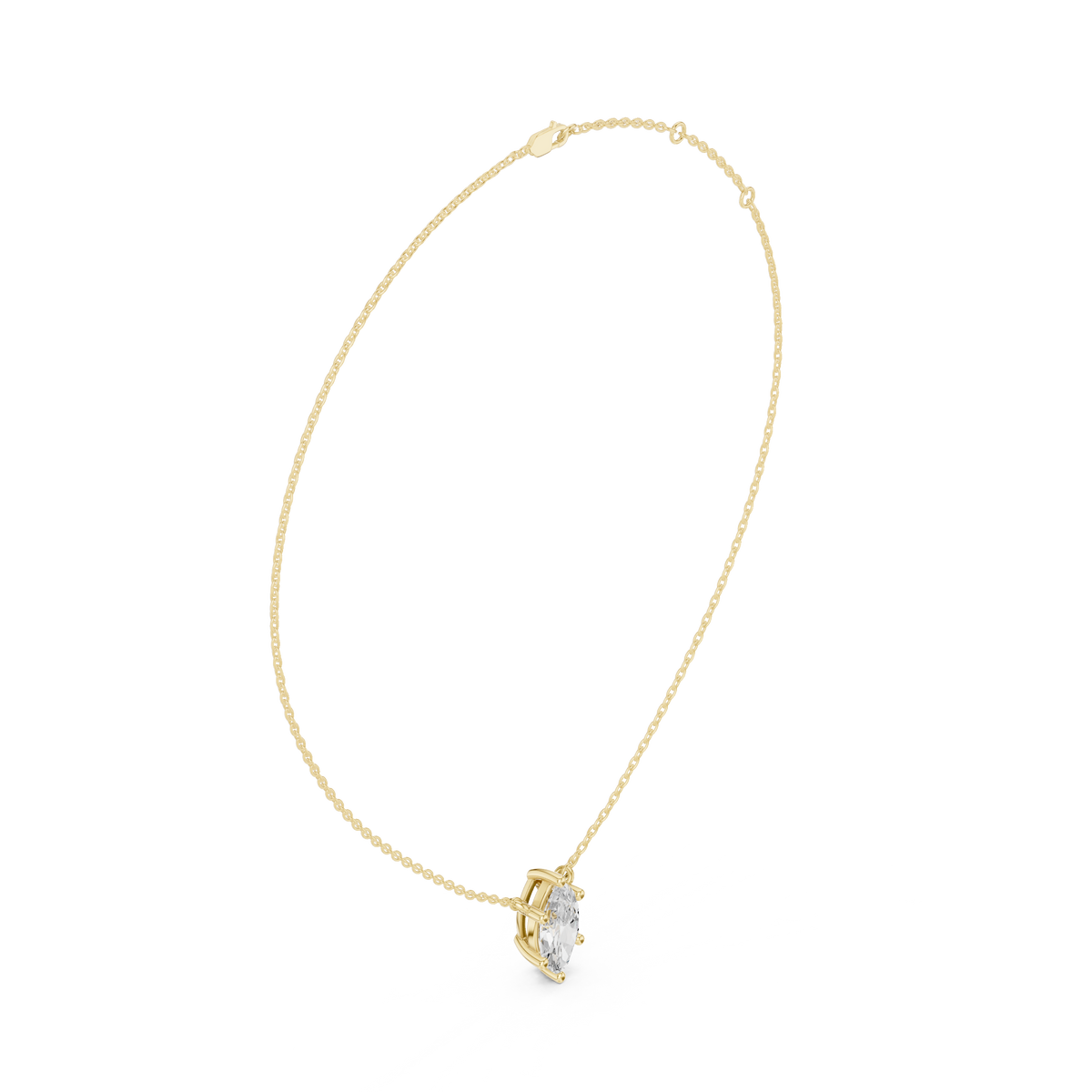 Marquise Cut Solitaire Diamond Pendant – view 10 of 12, lab grown diamond pendant | Jewelix Atelier