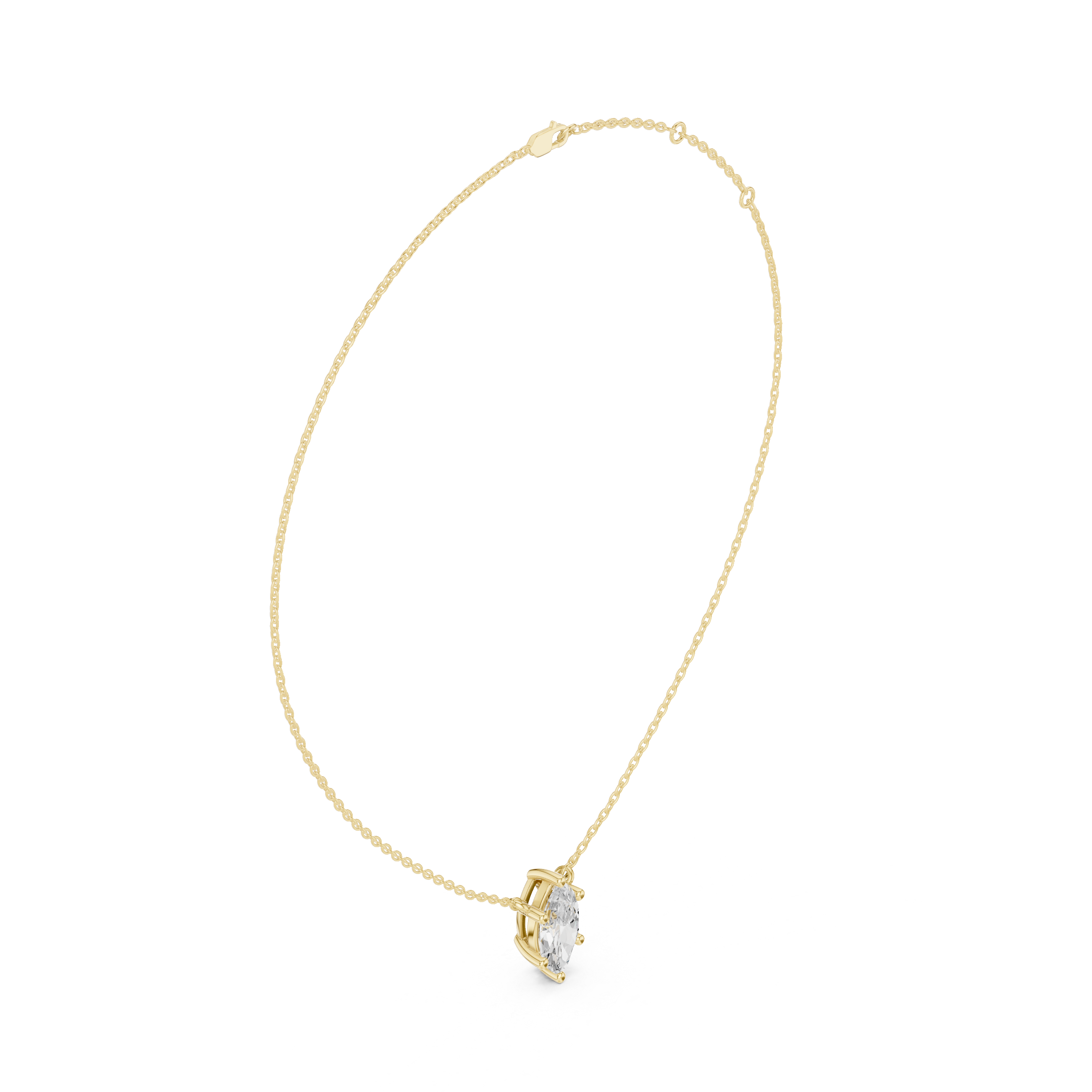 2.50 CT Marquise Cut Solitaire Diamond Pendant Necklace