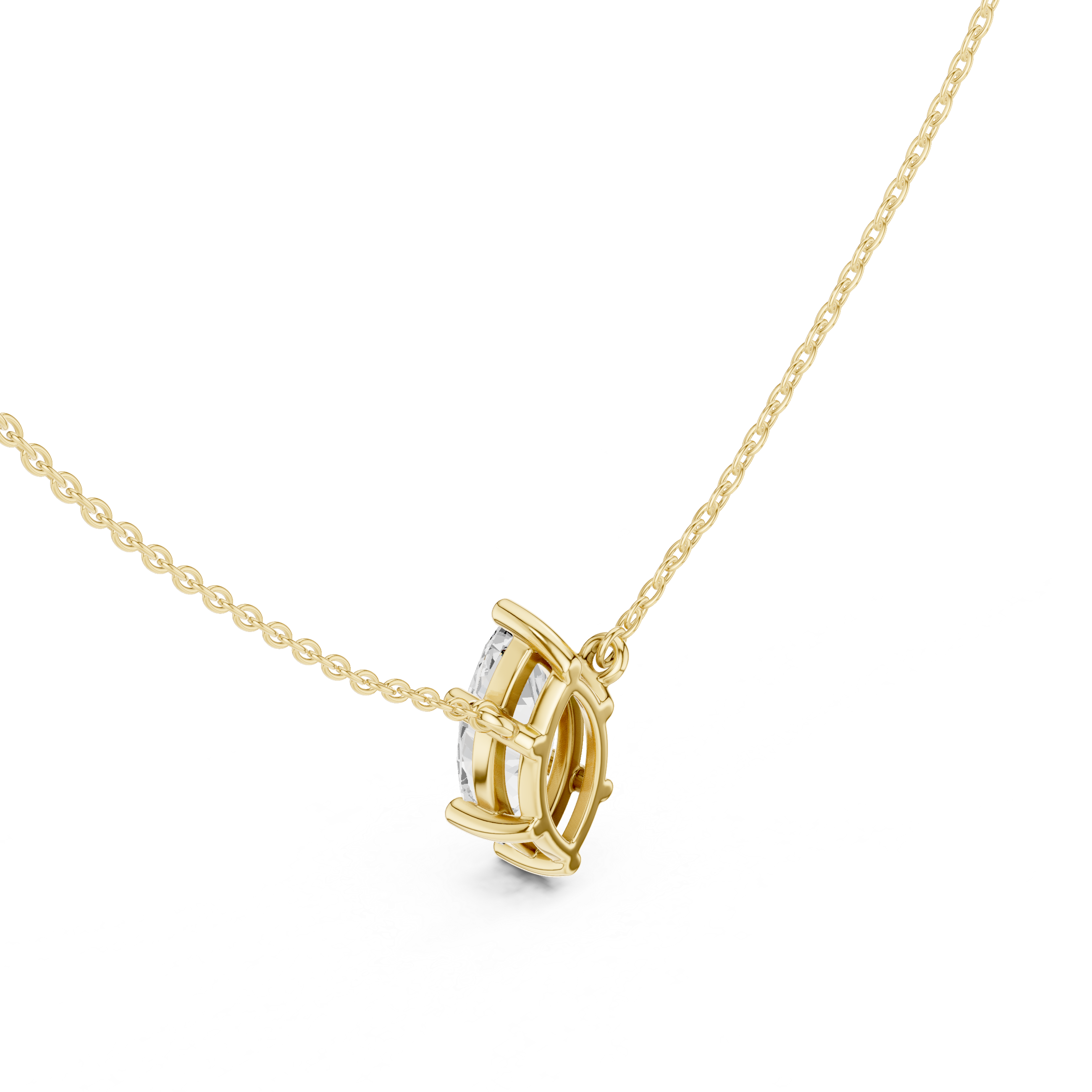 2.50 CT Marquise Cut Solitaire Diamond Pendant Necklace