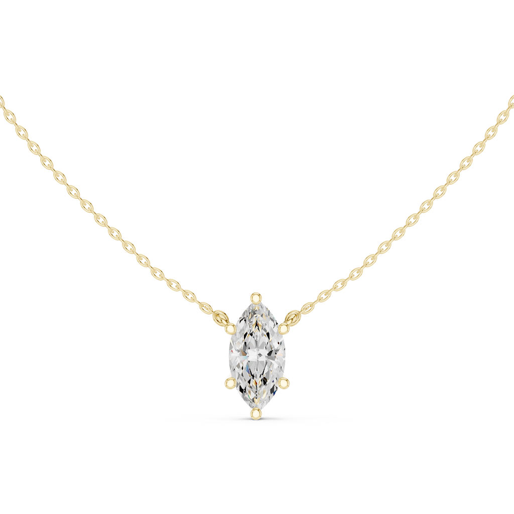 2.50 CT Marquise Cut Solitaire Diamond Pendant Necklace