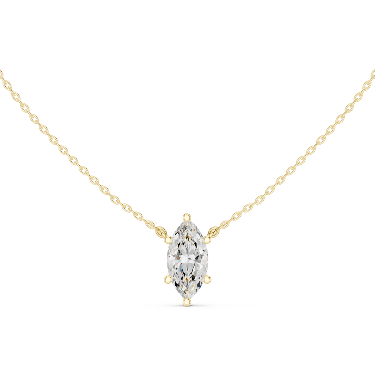 Marquise Cut Solitaire Diamond Pendant – view 9 of 12, lab grown diamond pendant | Jewelix Atelier