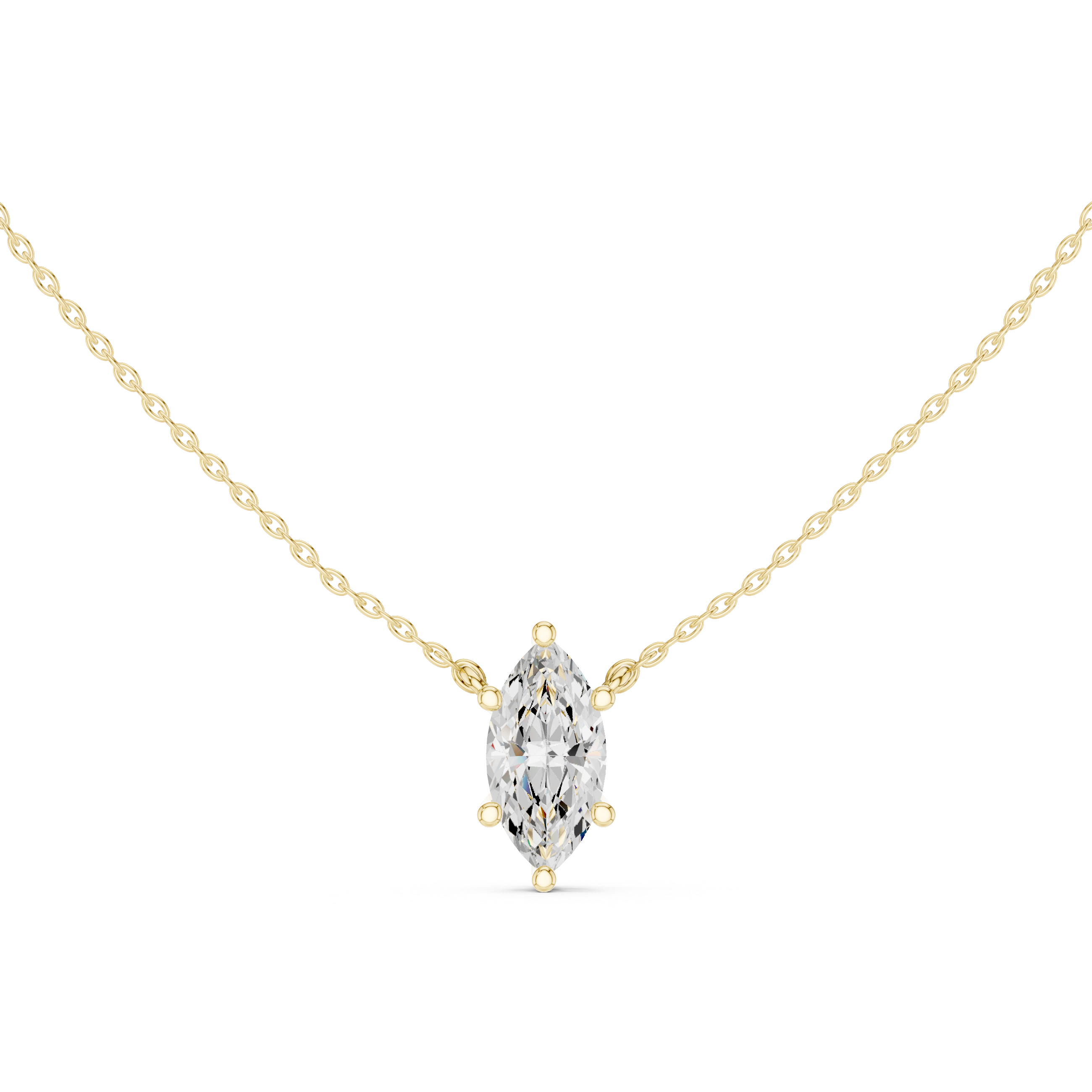 2.50 CT Marquise Cut Solitaire Diamond Pendant Necklace