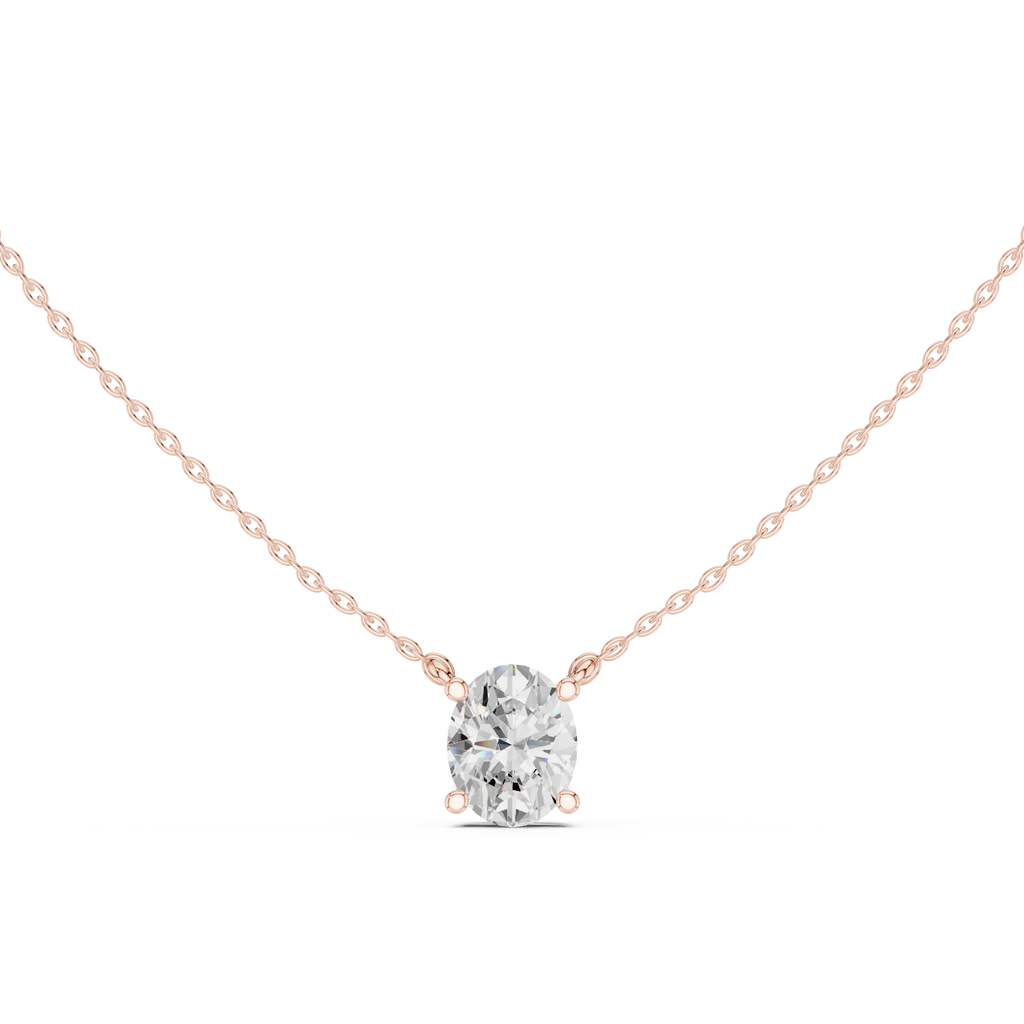 2.50 CT Oval Cut Solitaire Diamond Pendant Necklace