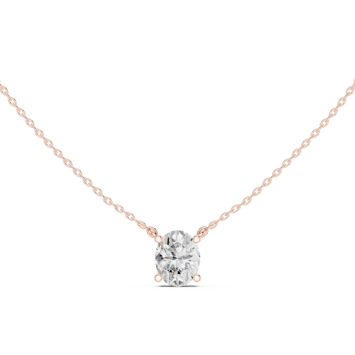 Oval Cut Solitaire Diamond Pendant – view 5 of 12, lab grown diamond pendant | Jewelix Atelier