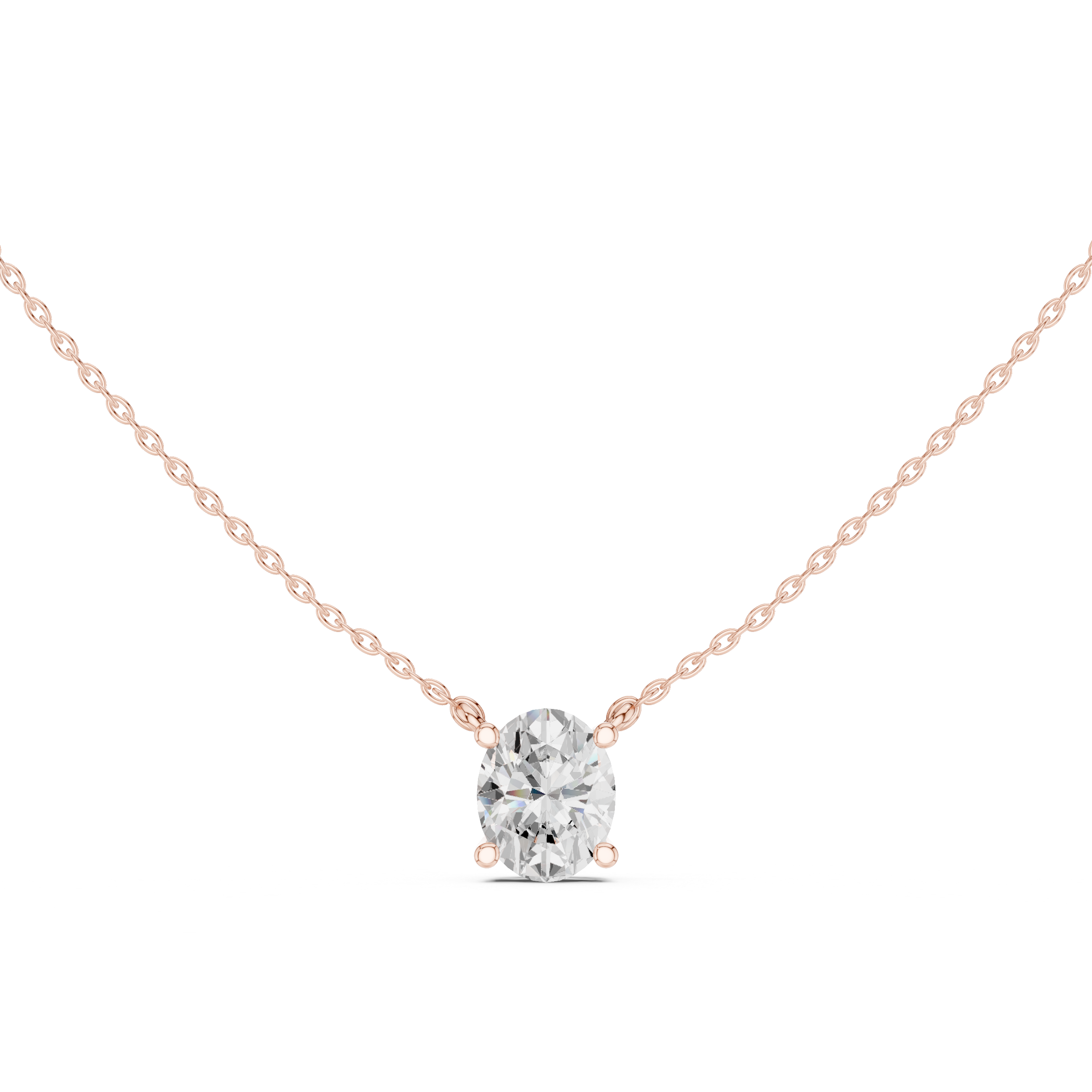 2.50 CT Oval Cut Solitaire Diamond Pendant Necklace