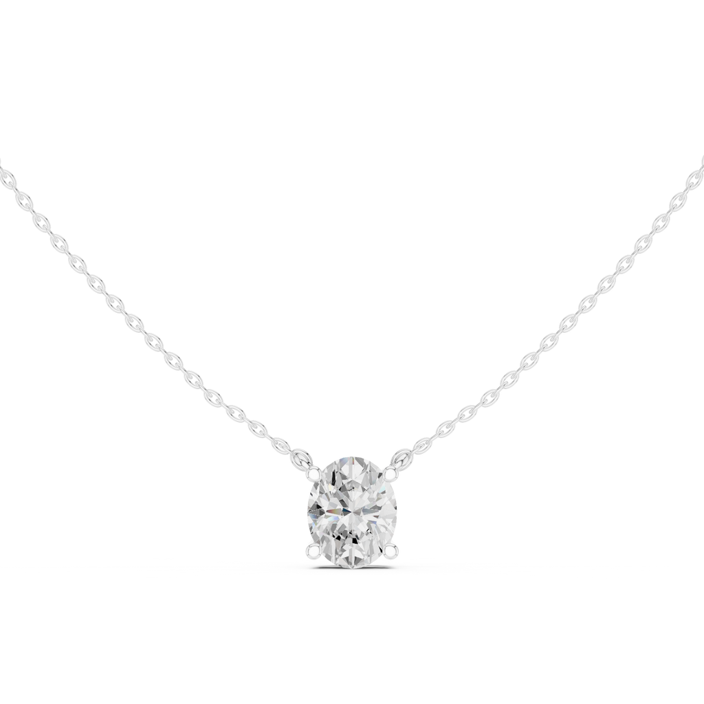 2.50 CT Oval Cut Solitaire Diamond Pendant Necklace