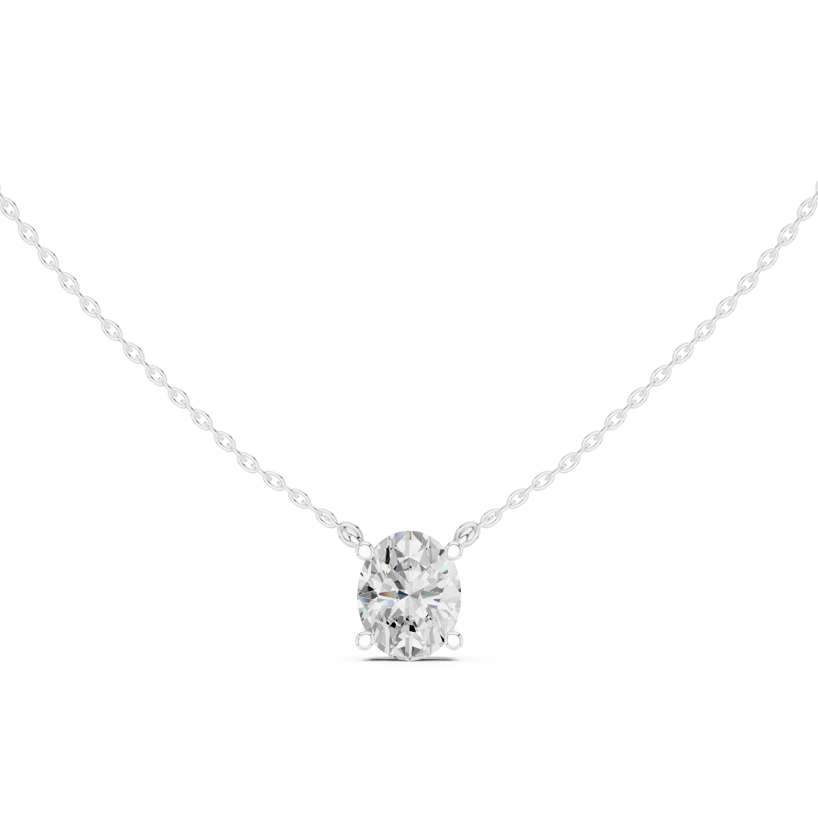 2.50 CT Oval Cut Solitaire Diamond Pendant Necklace