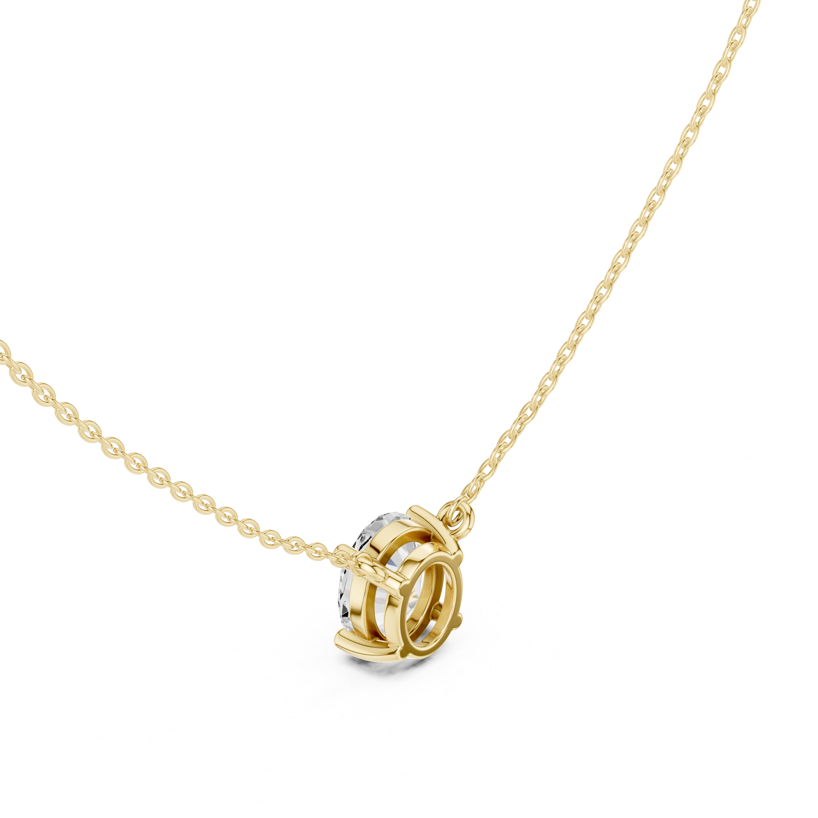 2.50 CT Oval Cut Solitaire Diamond Pendant Necklace