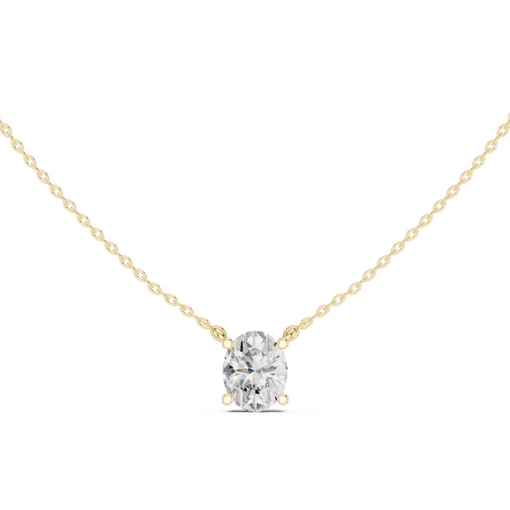 2.50 CT Oval Cut Solitaire Diamond Pendant Necklace
