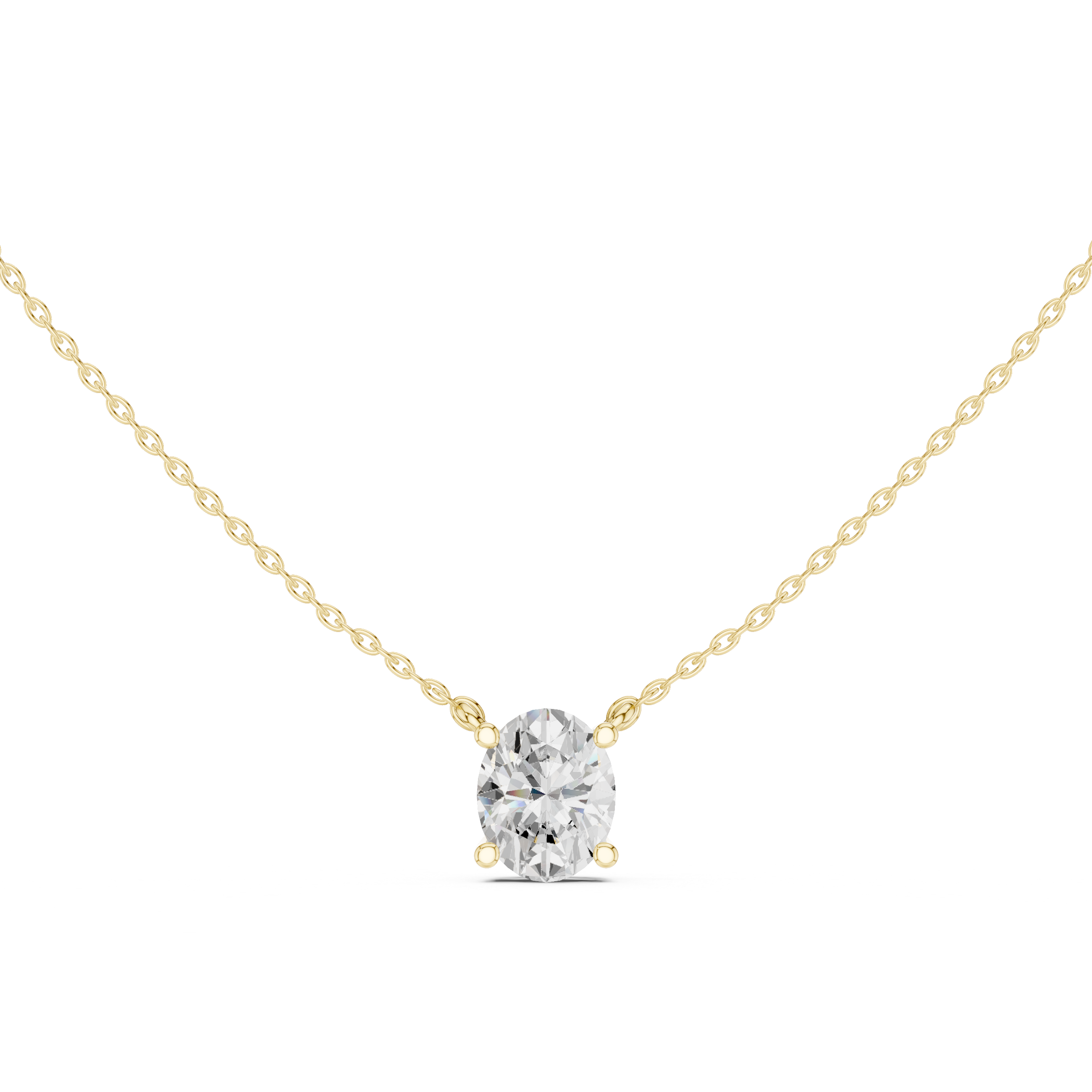 2.50 CT Oval Cut Solitaire Diamond Pendant Necklace