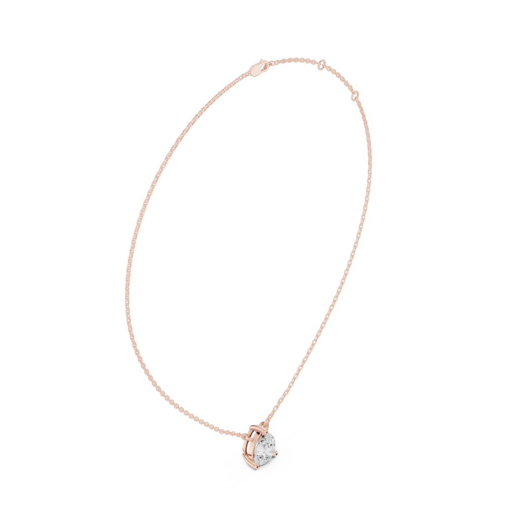 2.50 CT Pear Cut Solitaire Diamond Pendant Necklace