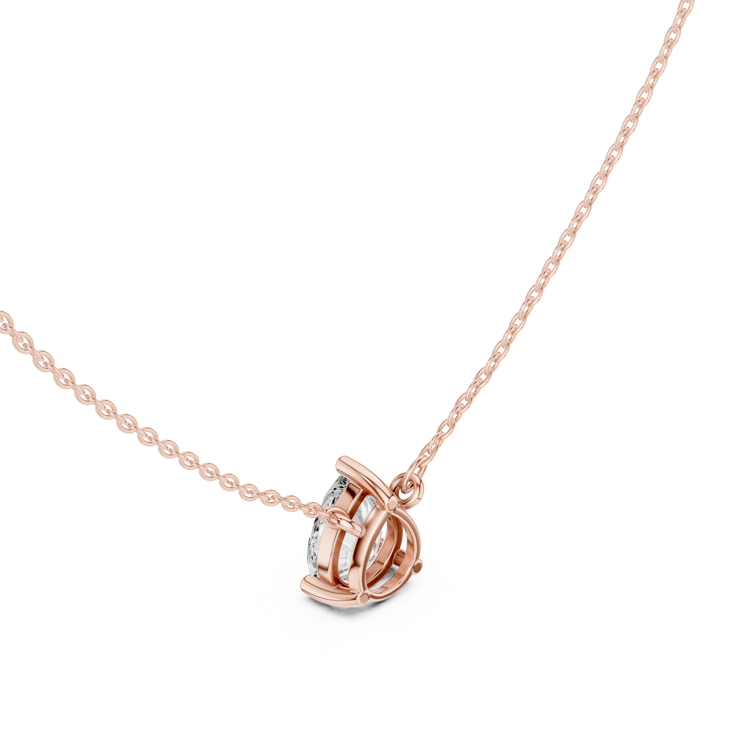 2.50 CT Pear Cut Solitaire Diamond Pendant Necklace