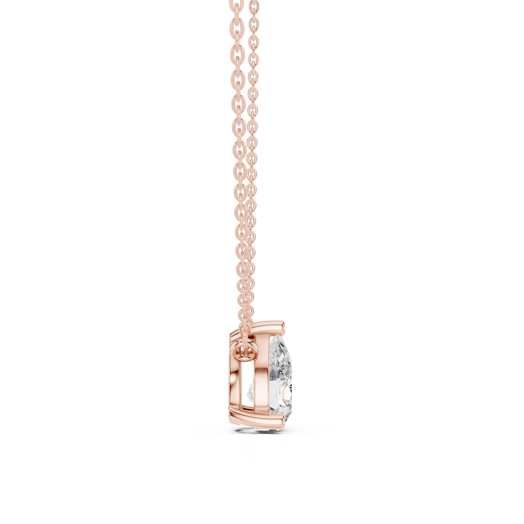 2.50 CT Pear Cut Solitaire Diamond Pendant Necklace