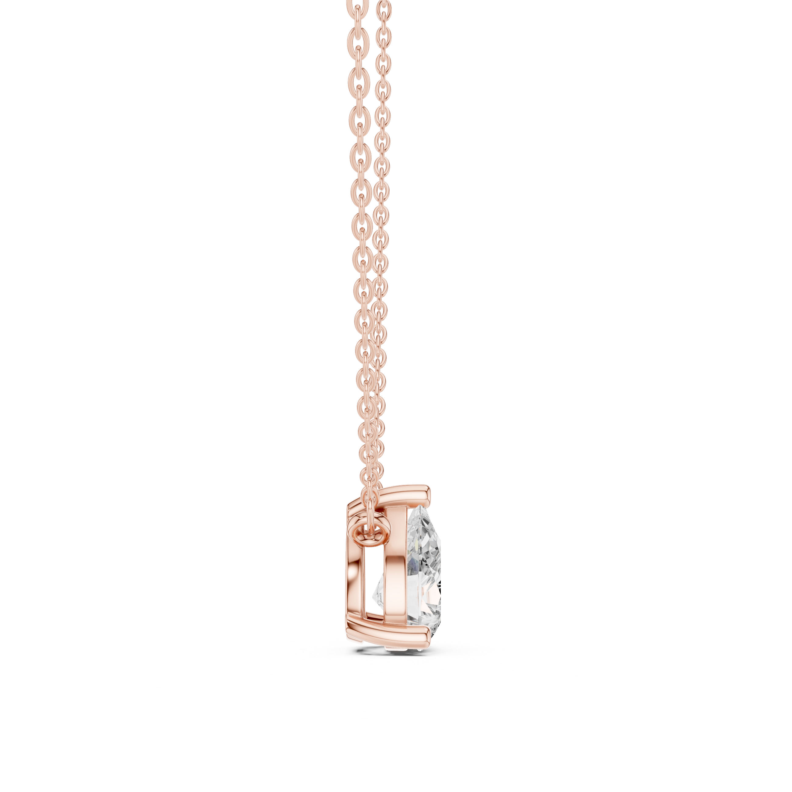 2.50 CT Pear Cut Solitaire Diamond Pendant Necklace