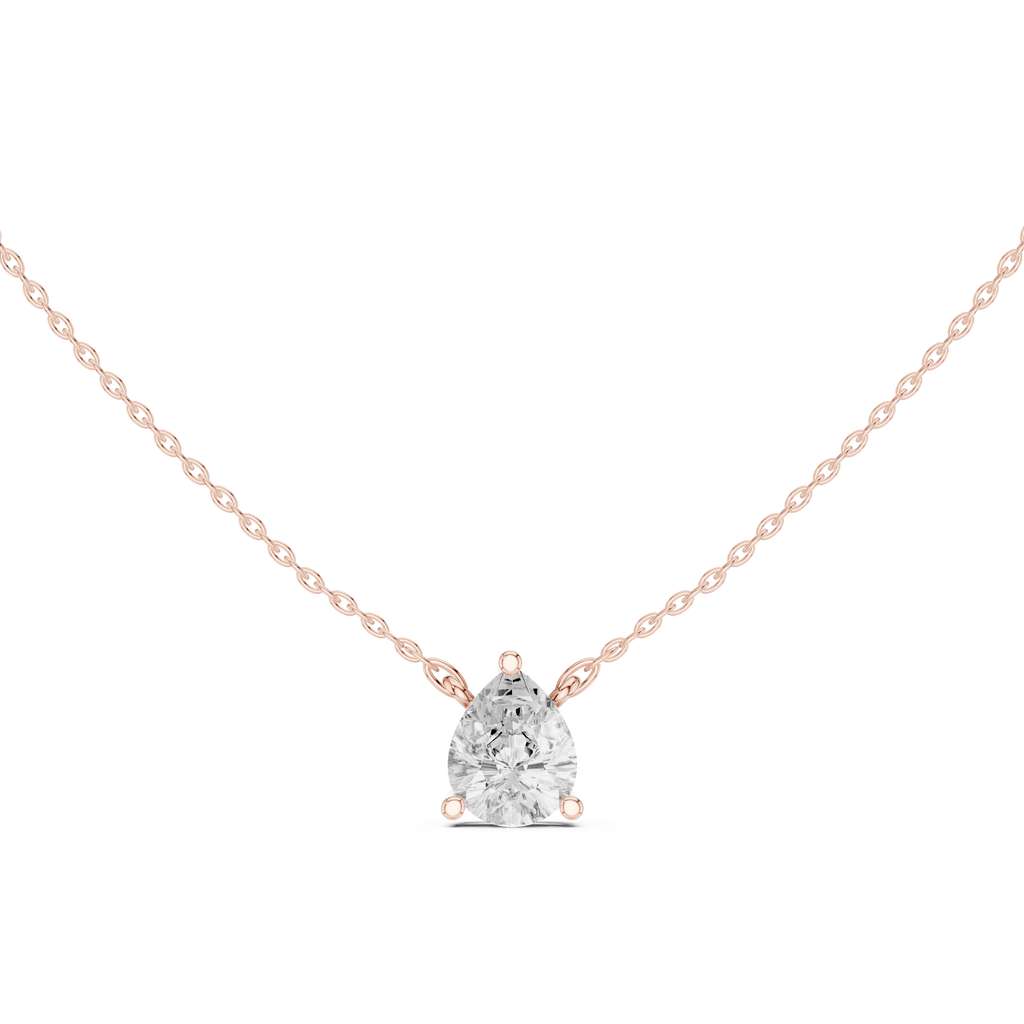 2.50 CT Pear Cut Solitaire Diamond Pendant Necklace