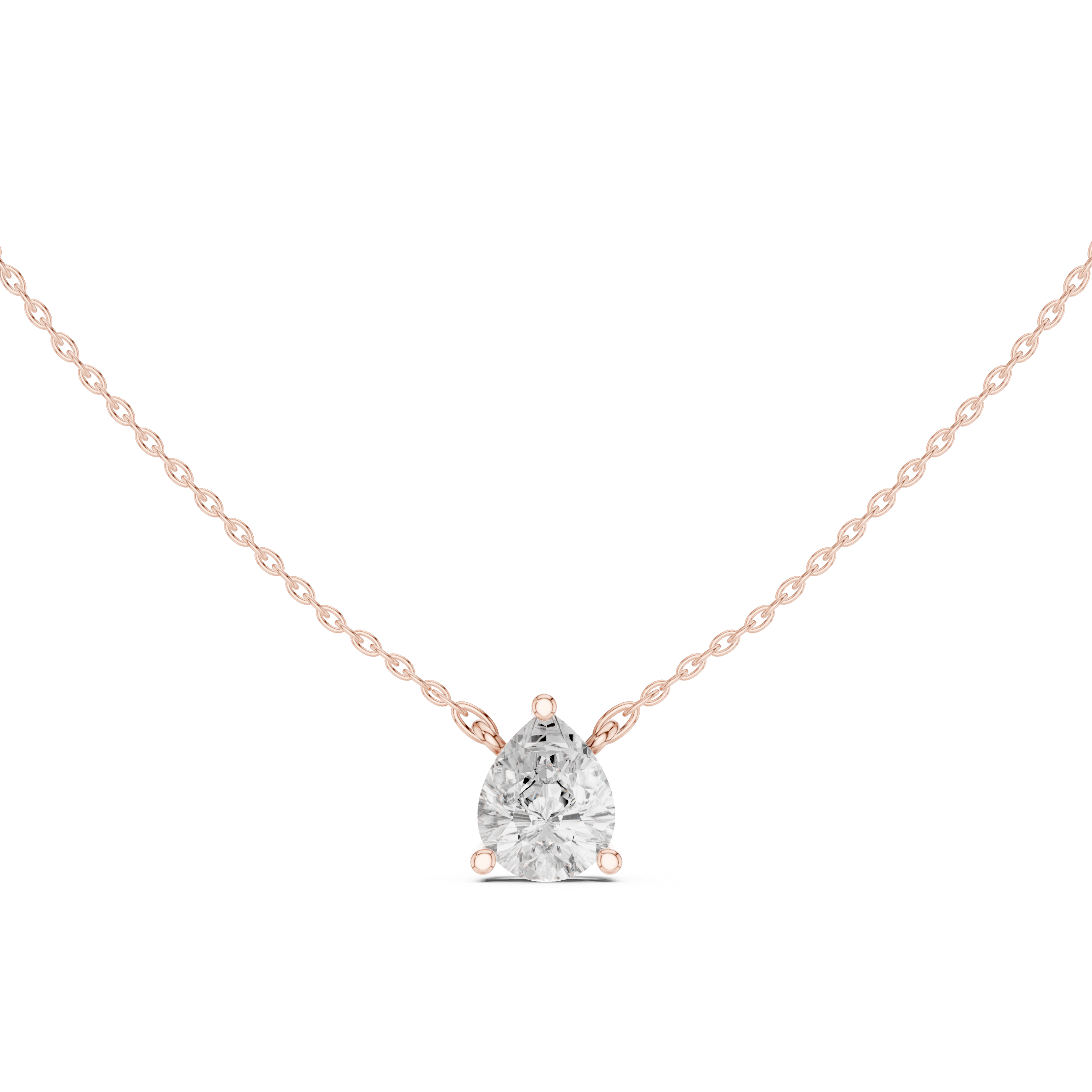 2.50 CT Pear Cut Solitaire Diamond Pendant Necklace