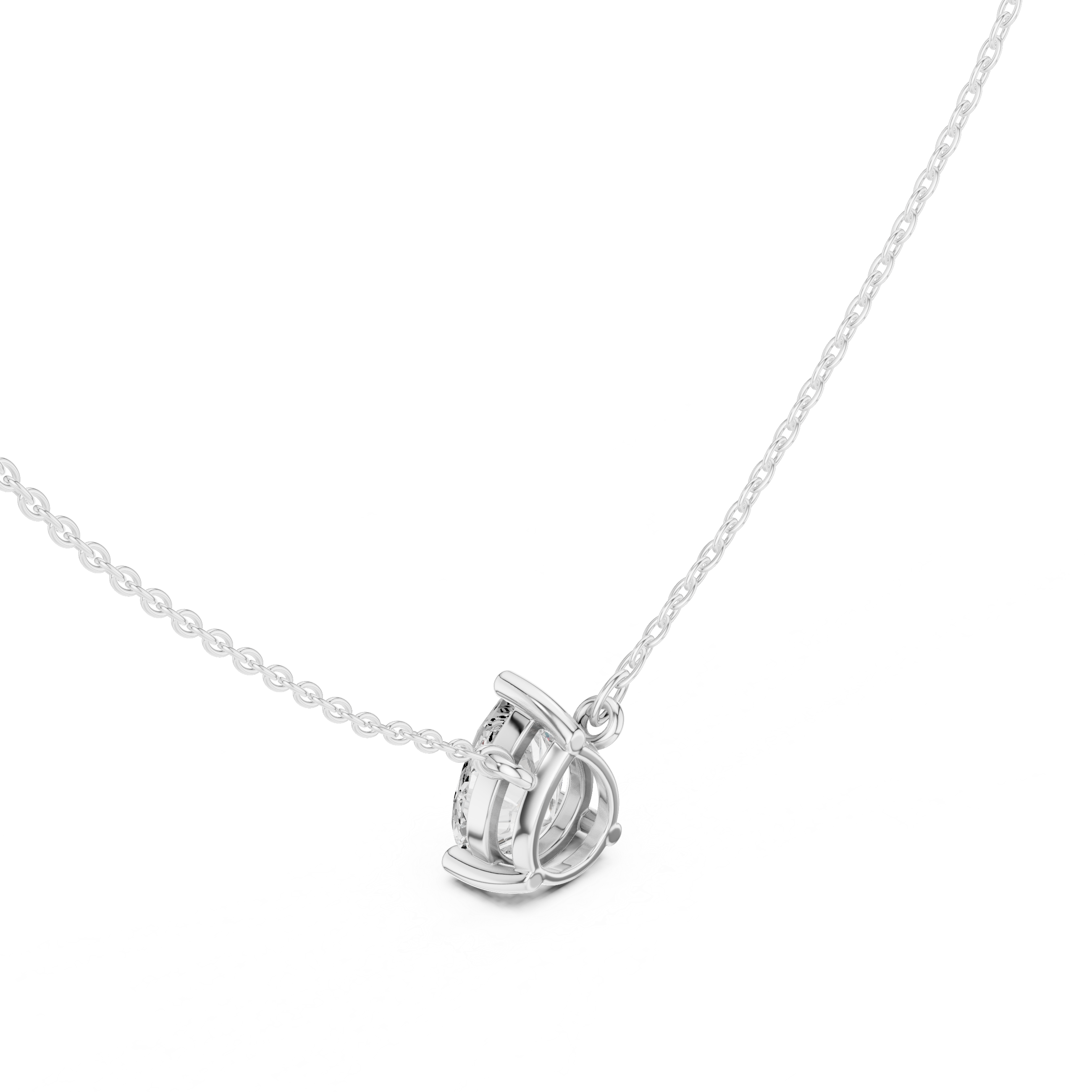 2.50 CT Pear Cut Solitaire Diamond Pendant Necklace