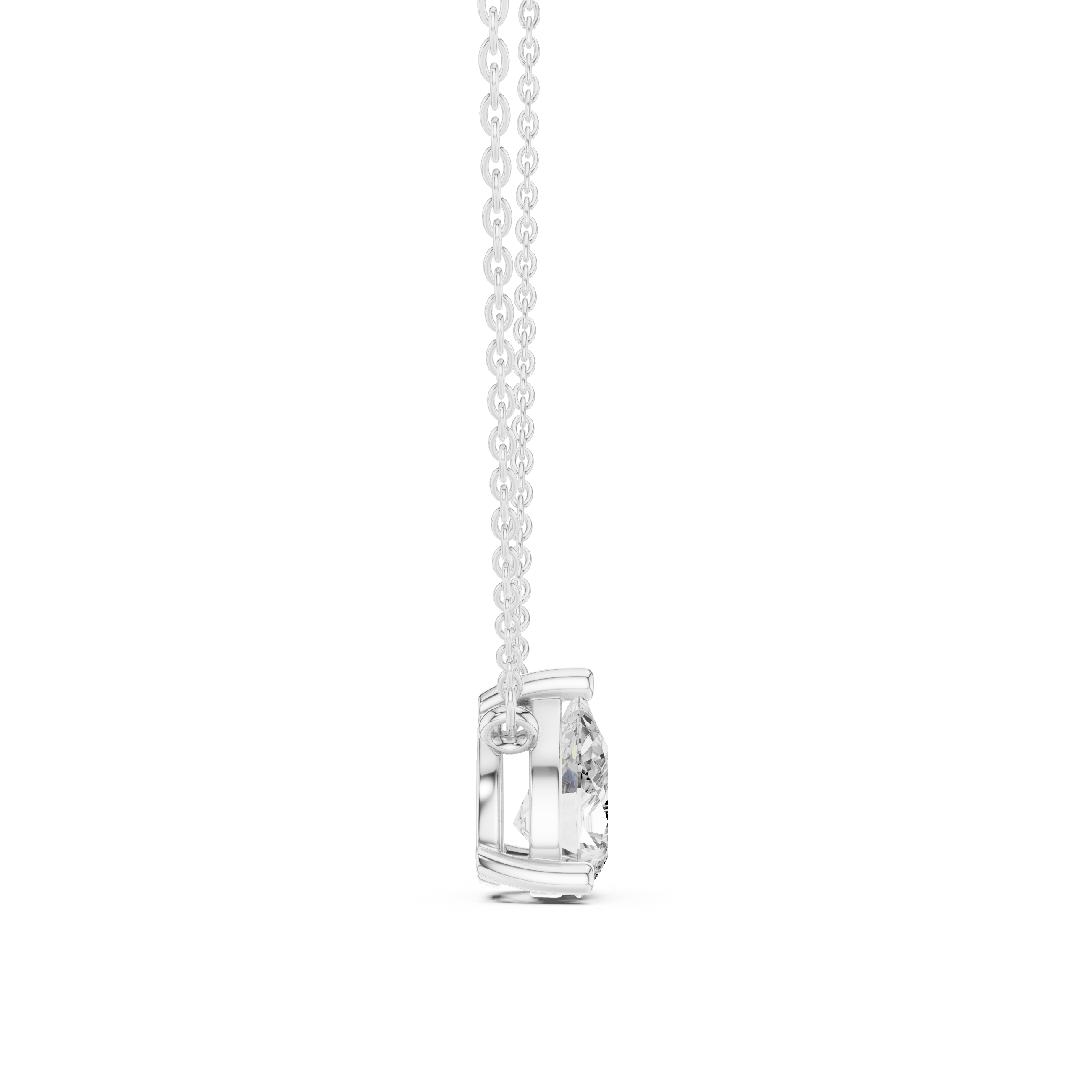 2.50 CT Pear Cut Solitaire Diamond Pendant Necklace