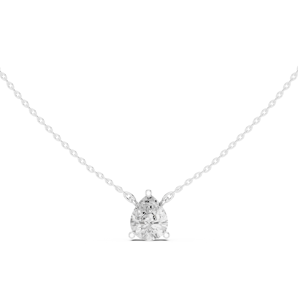 2.50 CT Pear Cut Solitaire Diamond Pendant Necklace