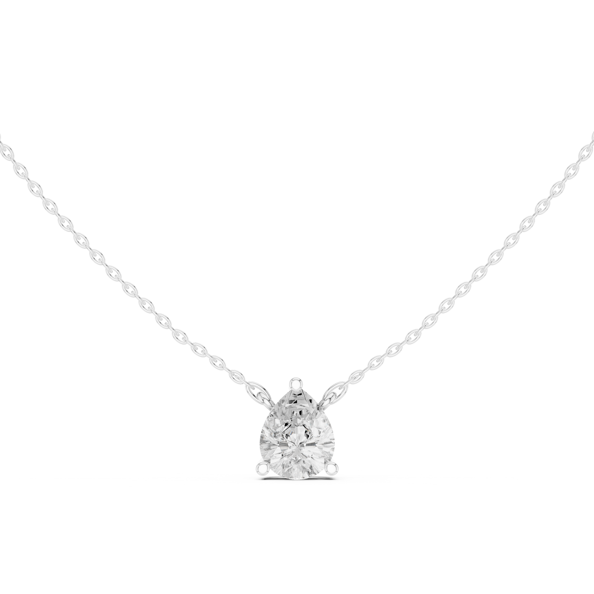 Pear Cut Solitaire Diamond Pendant – view 1 of 12, lab grown diamond pendant | Jewelix Atelier