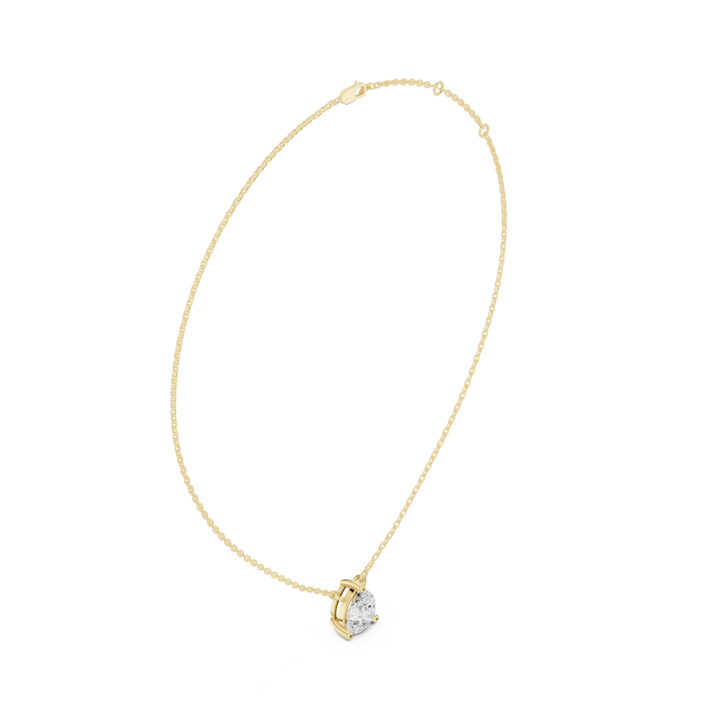 2.50 CT Pear Cut Solitaire Diamond Pendant Necklace
