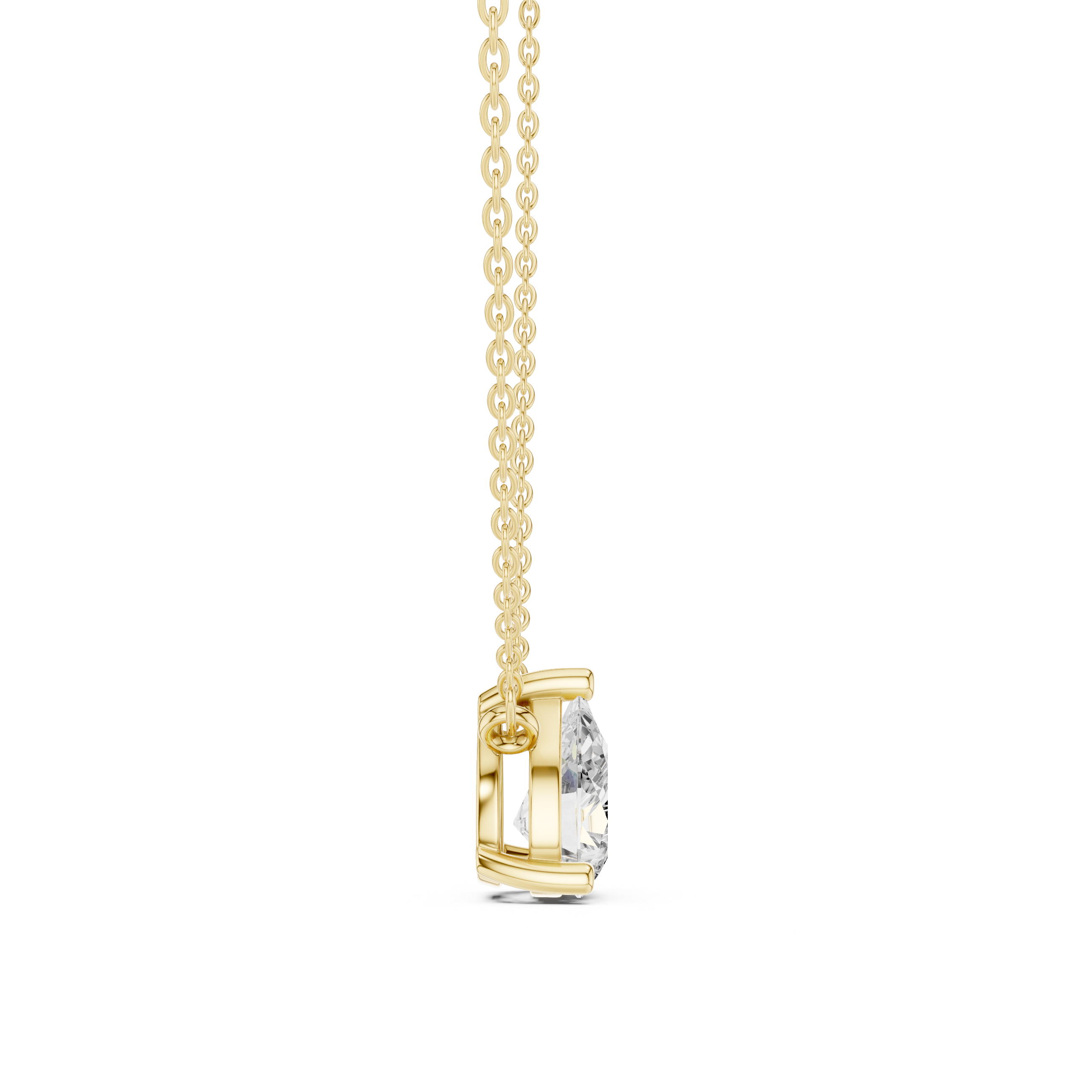 2.50 CT Pear Cut Solitaire Diamond Pendant Necklace