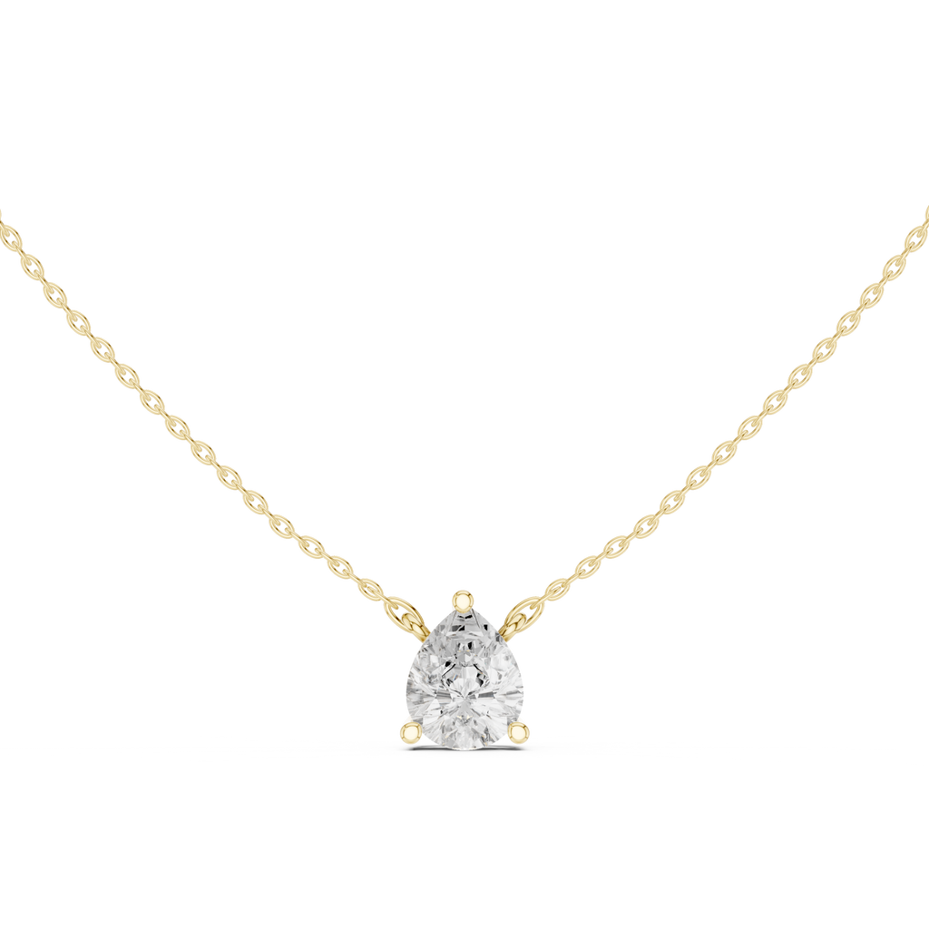 2.50 CT Pear Cut Solitaire Diamond Pendant Necklace