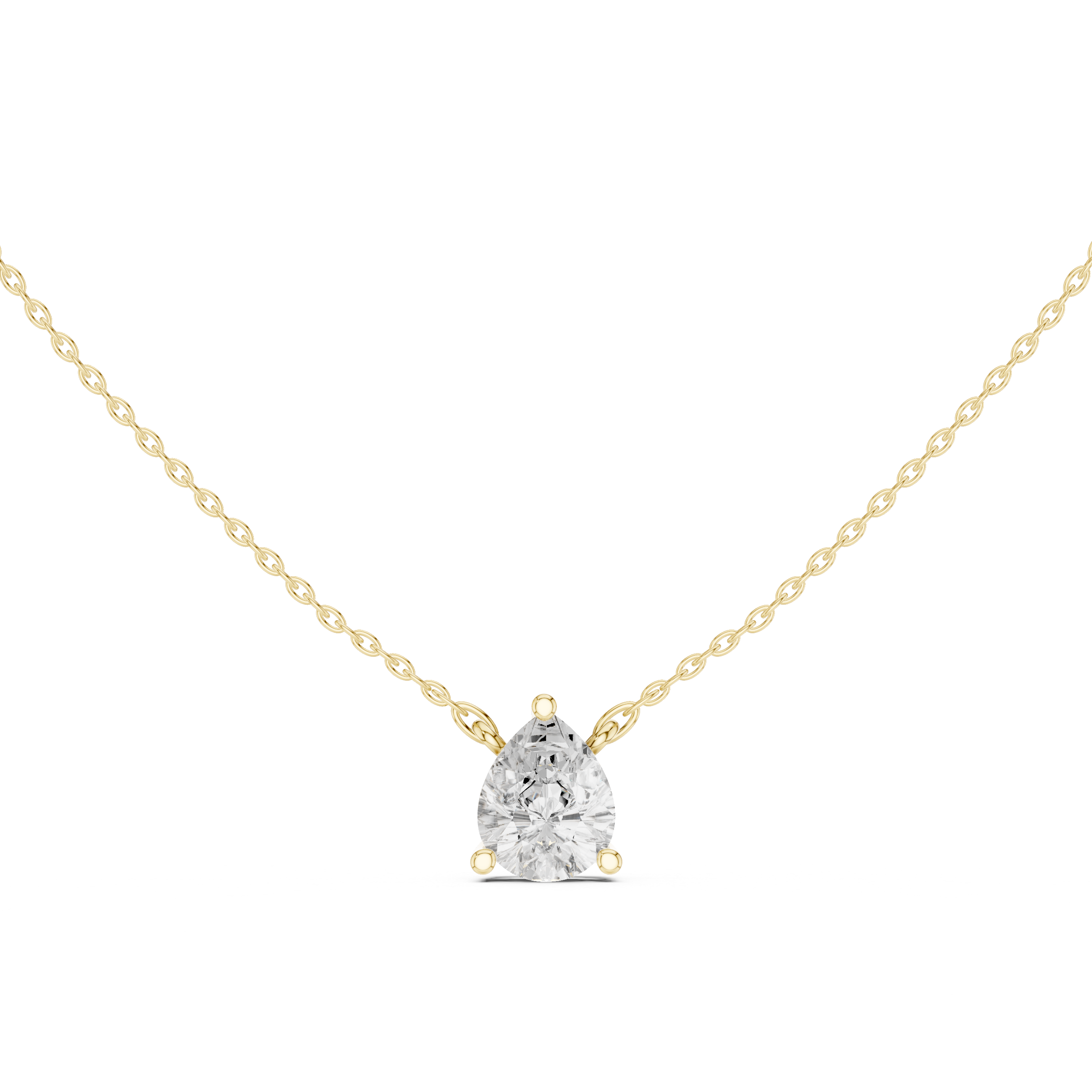 2.50 CT Pear Cut Solitaire Diamond Pendant Necklace