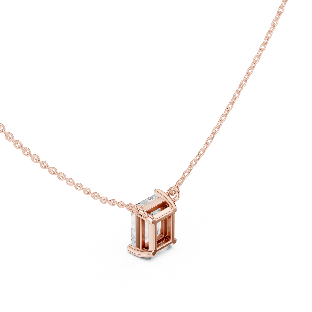2.50 CT Radiant Cut Solitaire Diamond Pendant Necklace
