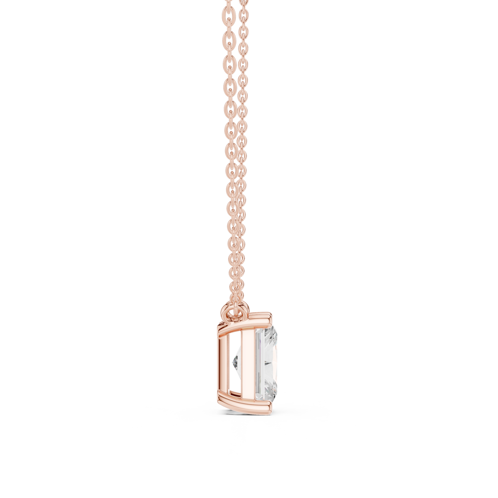 2.50 CT Radiant Cut Solitaire Diamond Pendant Necklace