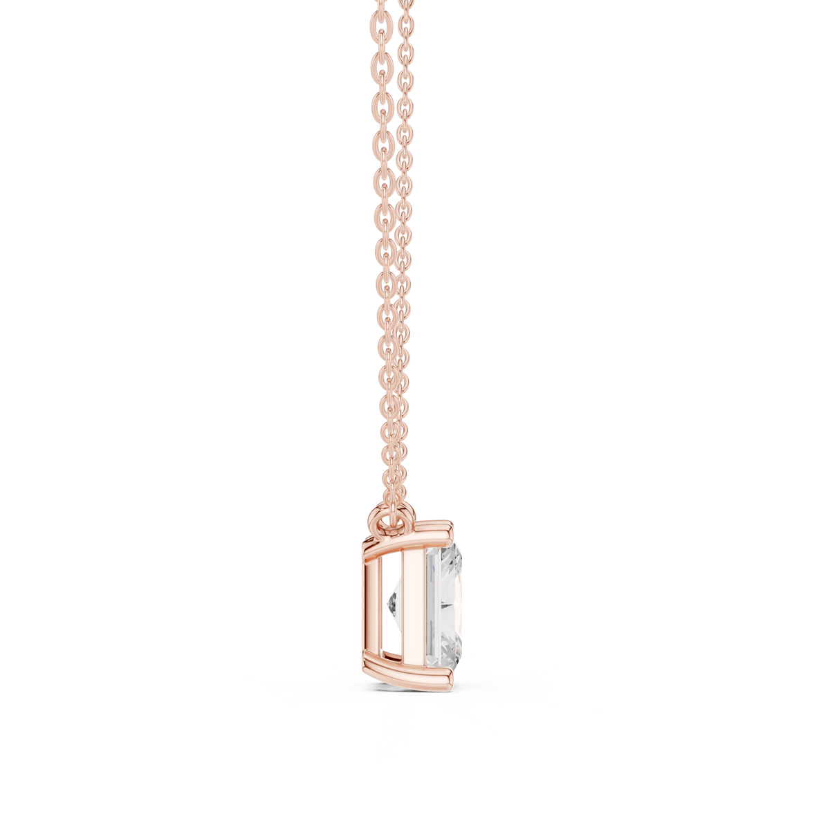 Radiant Cut Solitaire Diamond Pendant Necklace – view 8 of 12, lab grown diamond necklace | Jewelix Atelier