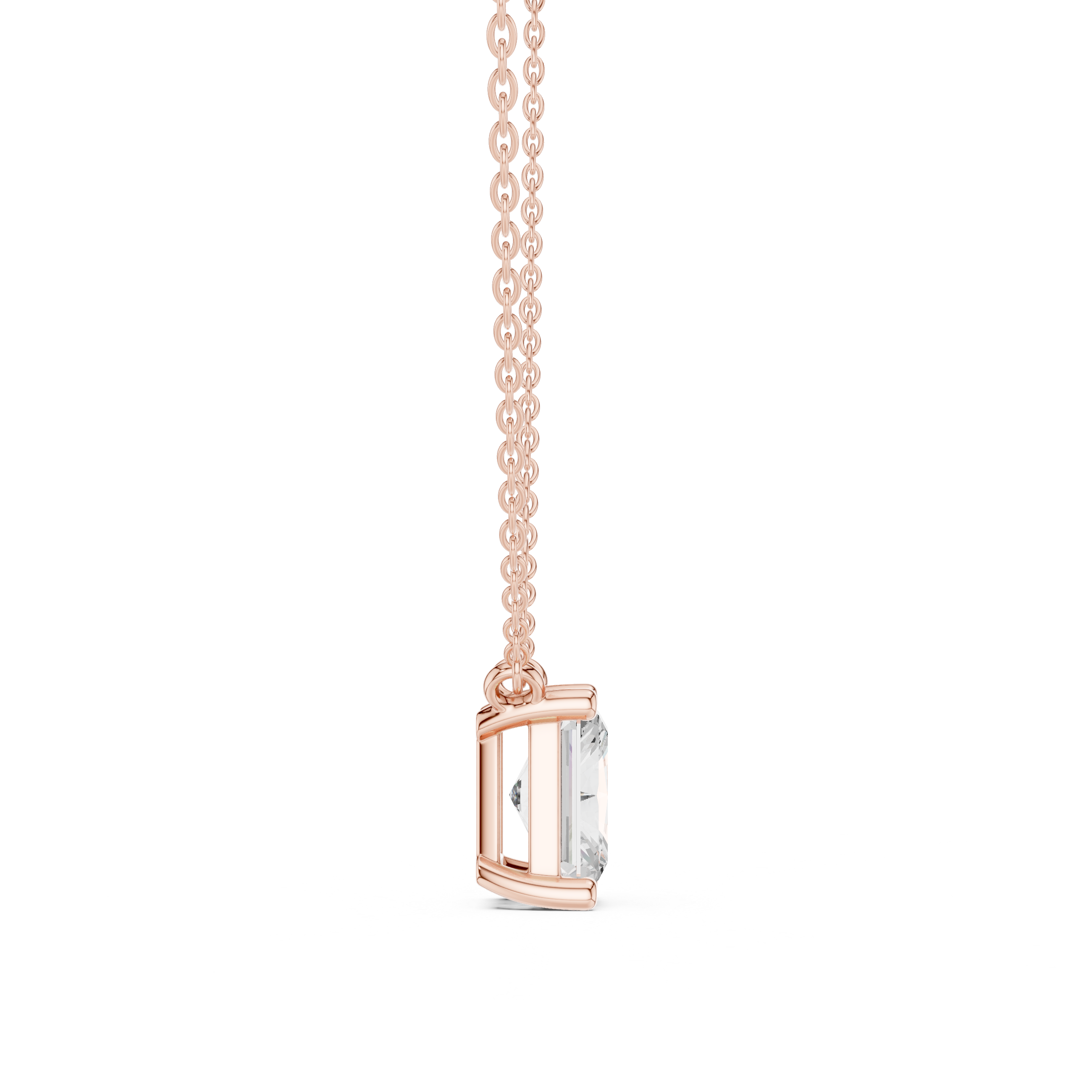 2.50 CT Radiant Cut Solitaire Diamond Pendant Necklace