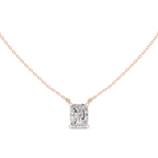 2.50 CT Radiant Cut Solitaire Diamond Pendant Necklace