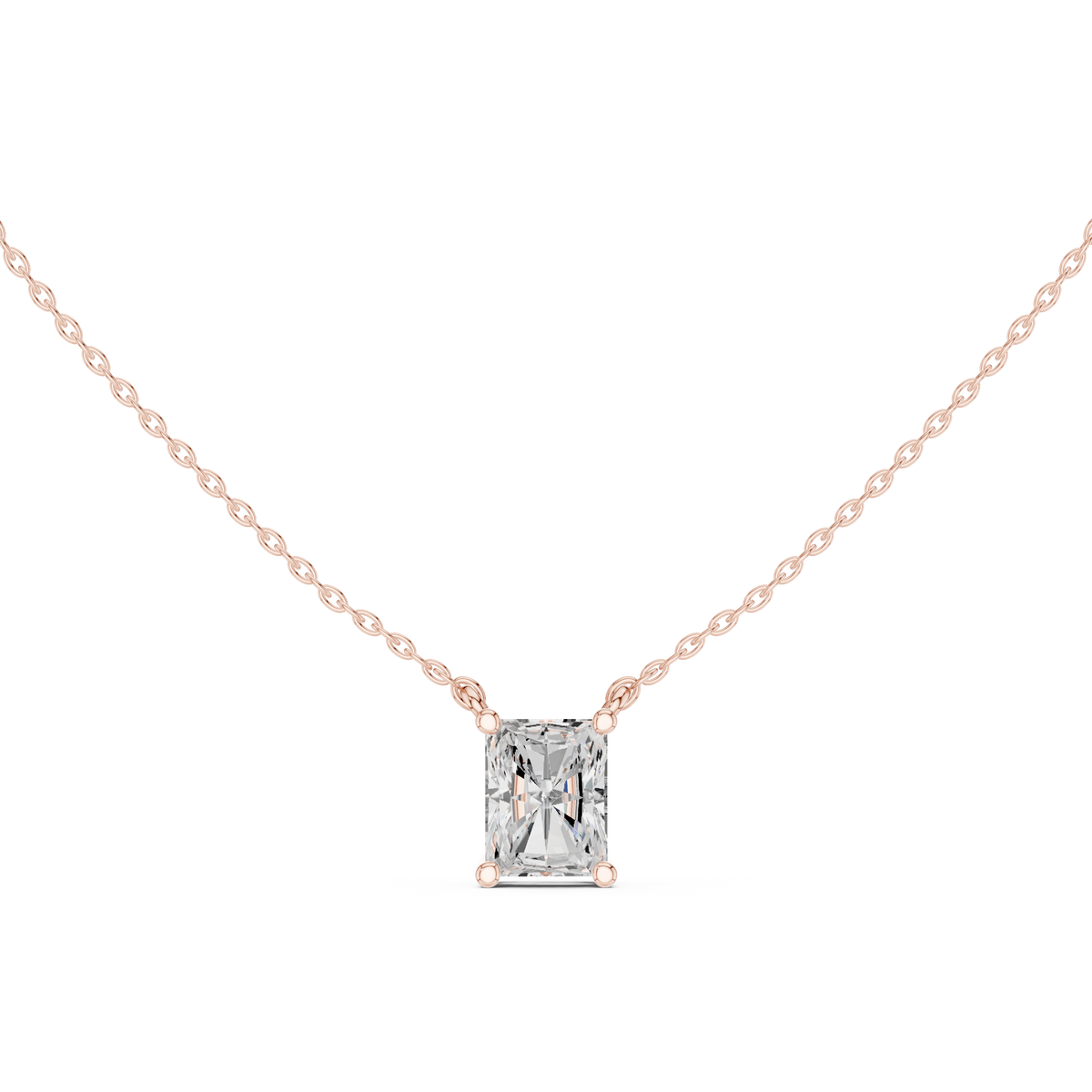 Radiant Cut Solitaire Diamond Pendant Necklace – view 5 of 12, lab grown diamond necklace | Jewelix Atelier