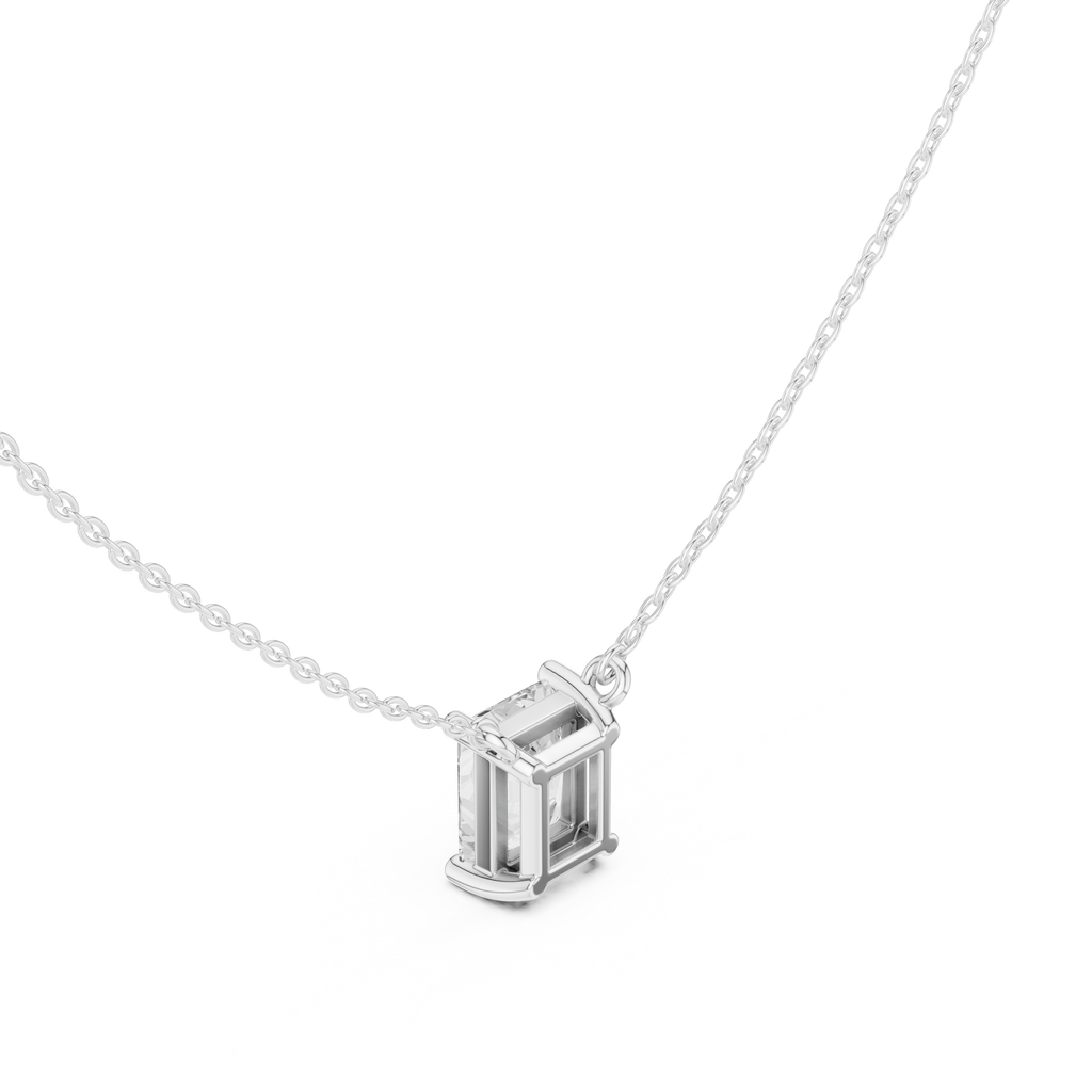 2.50 CT Radiant Cut Solitaire Diamond Pendant Necklace