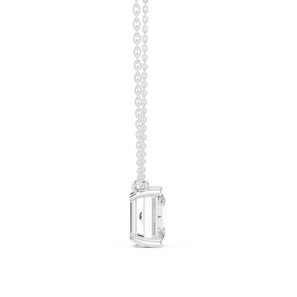 2.50 CT Radiant Cut Solitaire Diamond Pendant Necklace