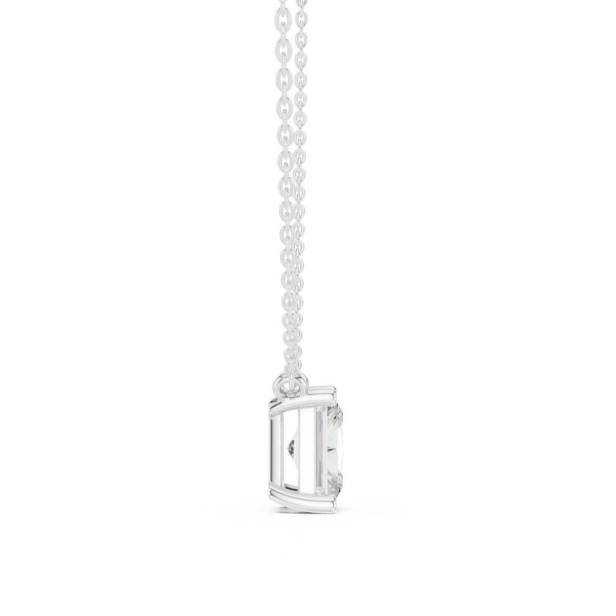 Radiant Cut Solitaire Diamond Pendant Necklace – view 4 of 12, lab grown diamond necklace | Jewelix Atelier
