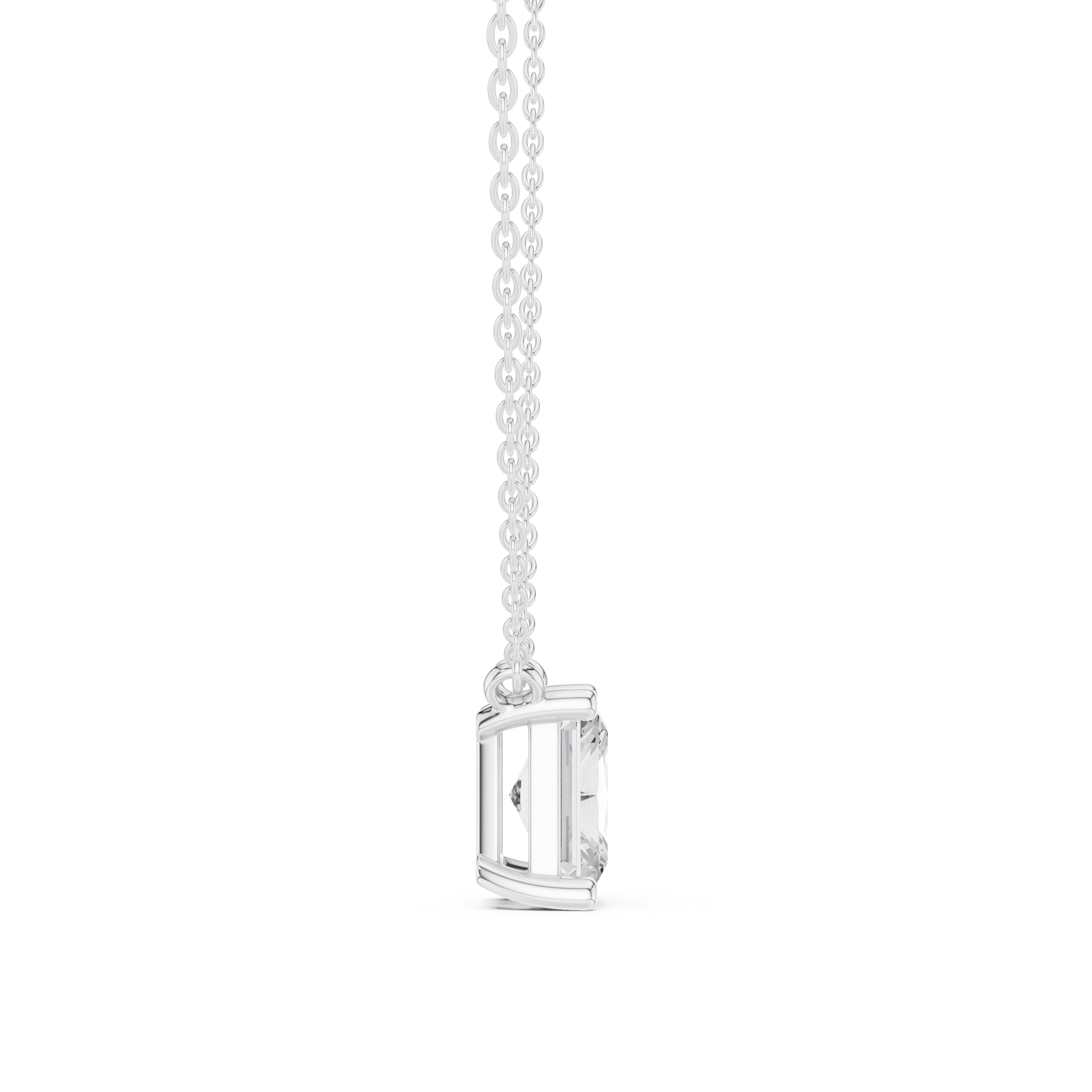 2.50 CT Radiant Cut Solitaire Diamond Pendant Necklace