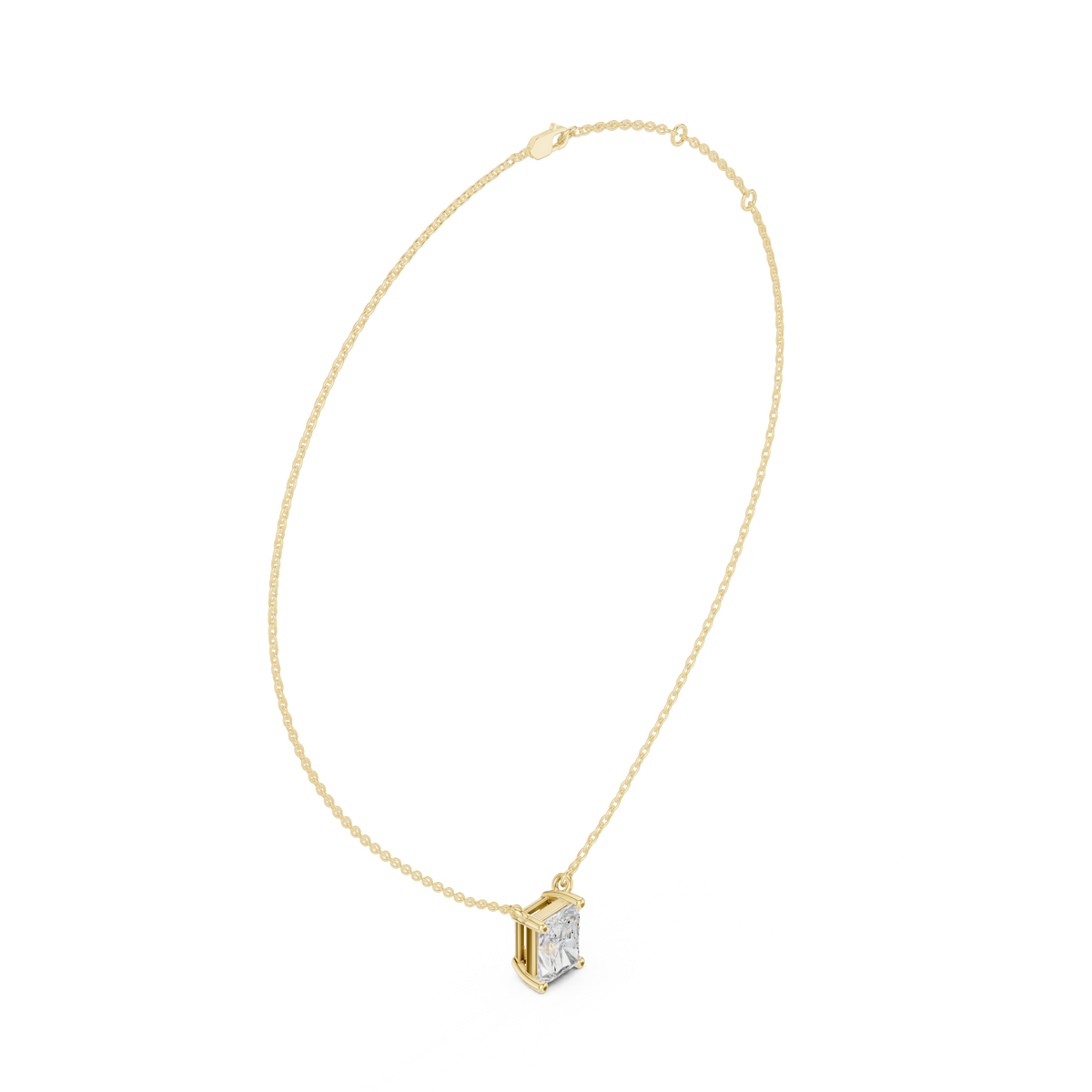 Radiant Cut Solitaire Diamond Pendant Necklace – view 10 of 12, lab grown diamond necklace | Jewelix Atelier