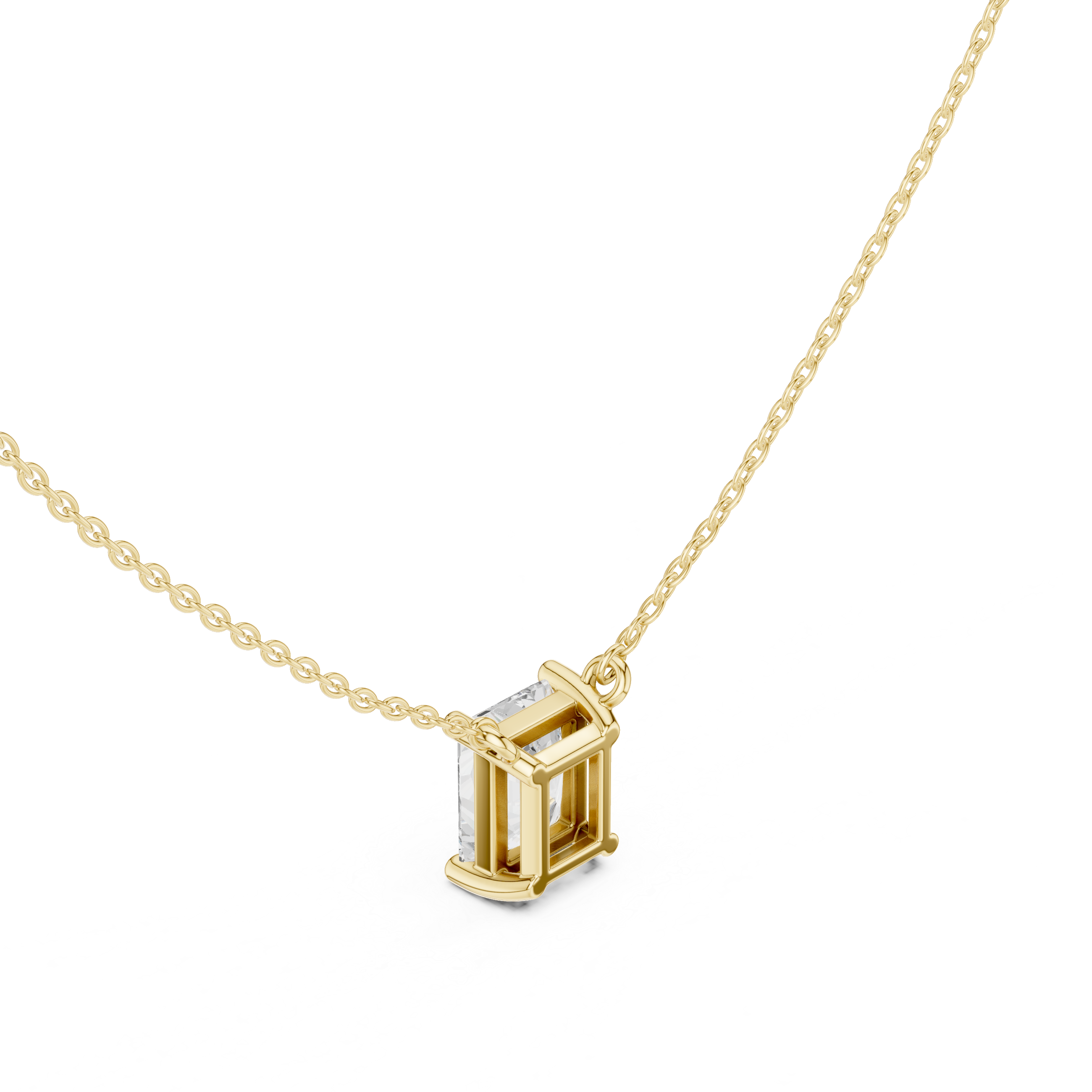 2.50 CT Radiant Cut Solitaire Diamond Pendant Necklace