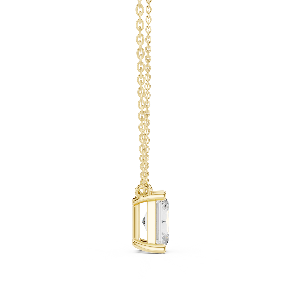Radiant Cut Solitaire Diamond Pendant Necklace – view 12 of 12, lab grown diamond necklace | Jewelix Atelier