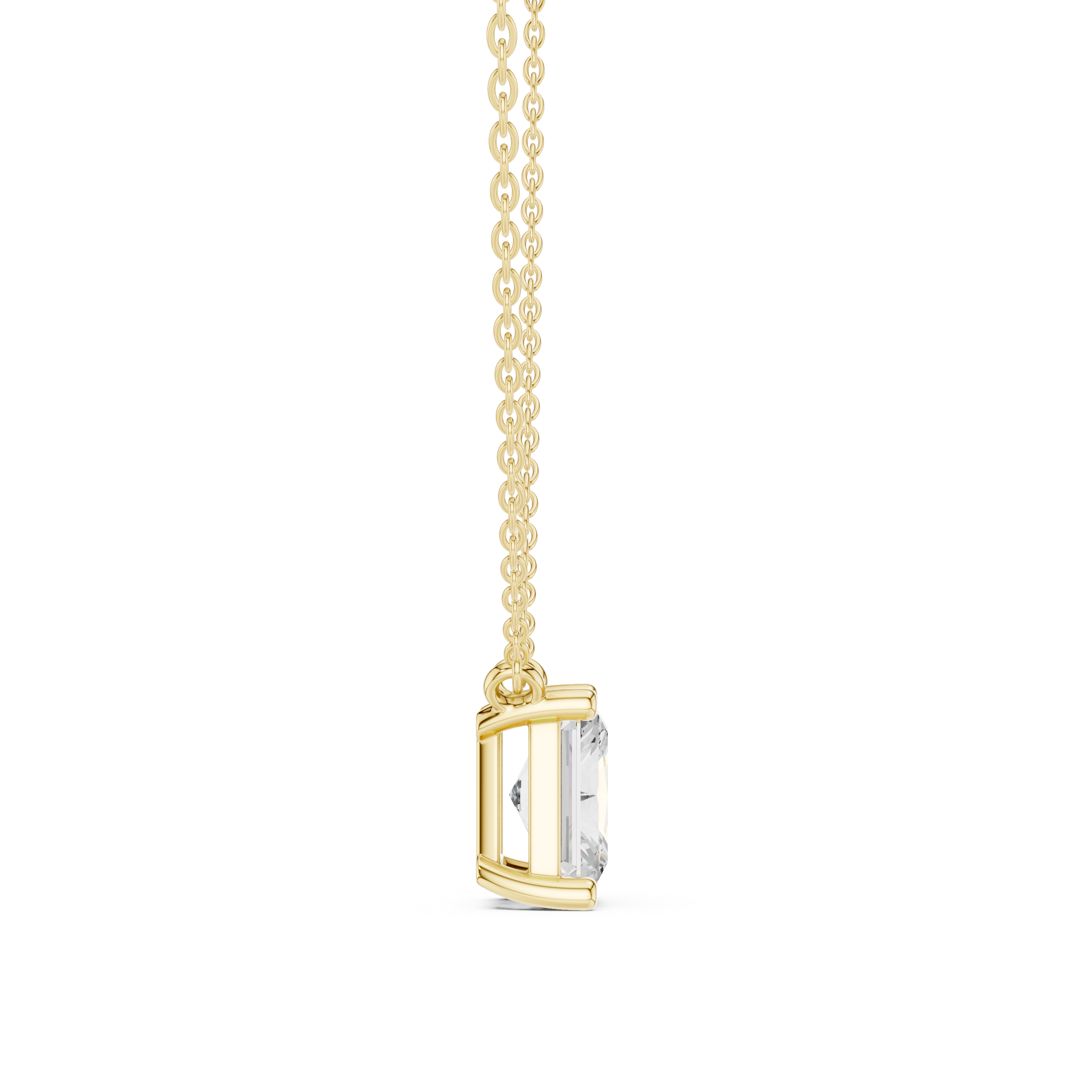 2.50 CT Radiant Cut Solitaire Diamond Pendant Necklace